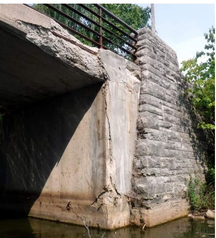 Typical concrete spalling and cracking at bridge abutments Image 2