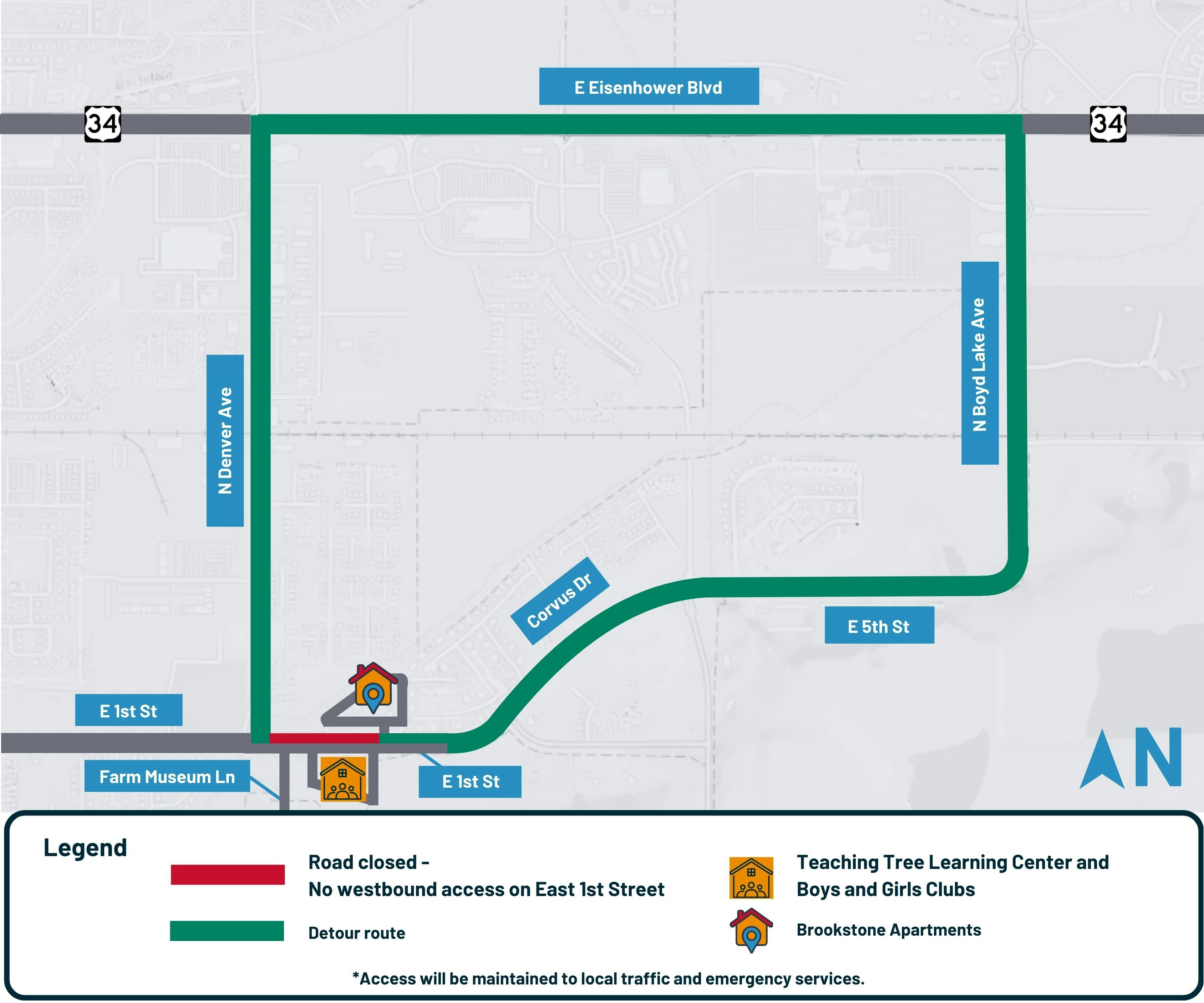 East First Street Westbound Lane Closure