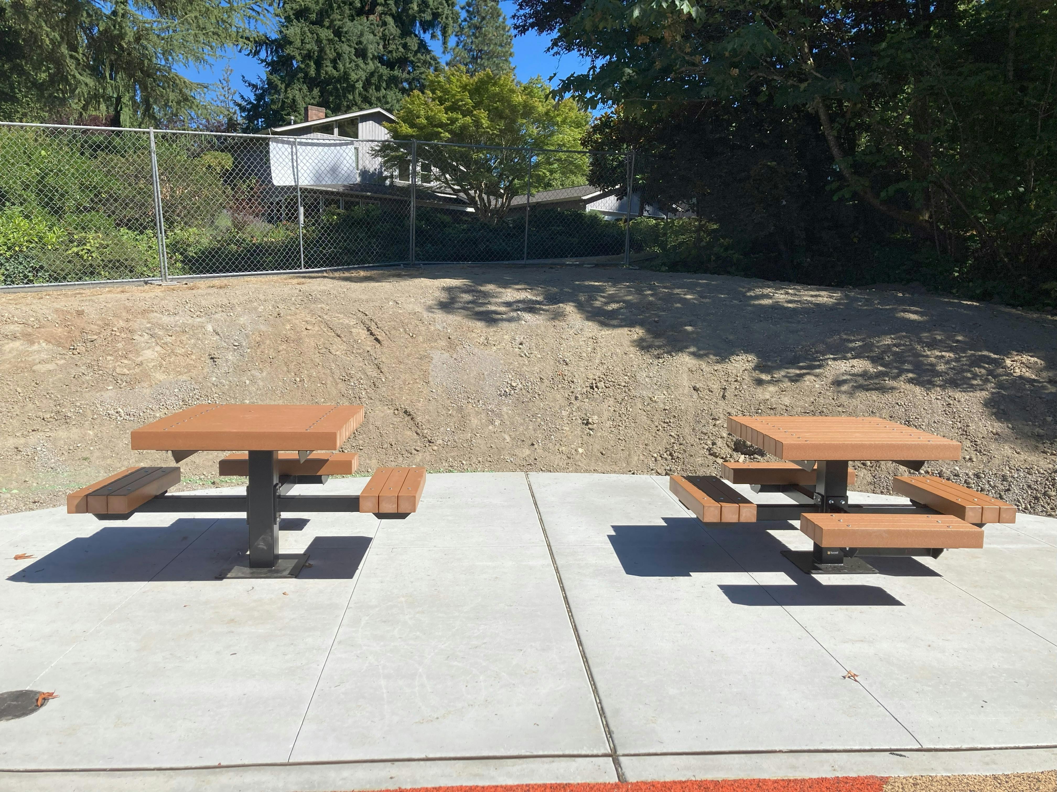 New picnic tables