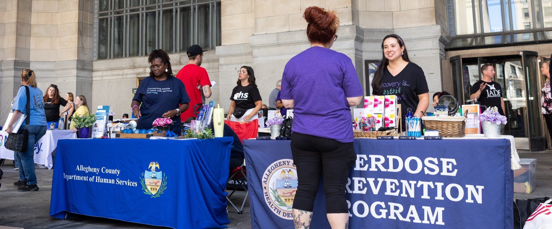 Department of Human Services and the Overdose Prevention Program host tables at a resource fair