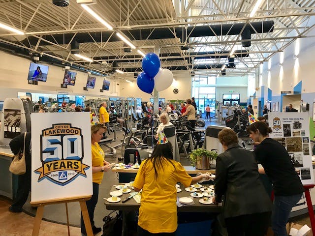 Our first 50th Anniversary Pop-up Party was at the Carmody Recreation Center. You never know where we will pop up. Just be ready for a quick 20-minute celebration – anywhere!