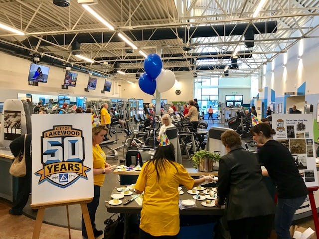 Our first 50th Anniversary Pop-up Party was at the Carmody Recreation Center. You never know where we will pop up. Just be ready for a quick 20-minute celebration – anywhere! 