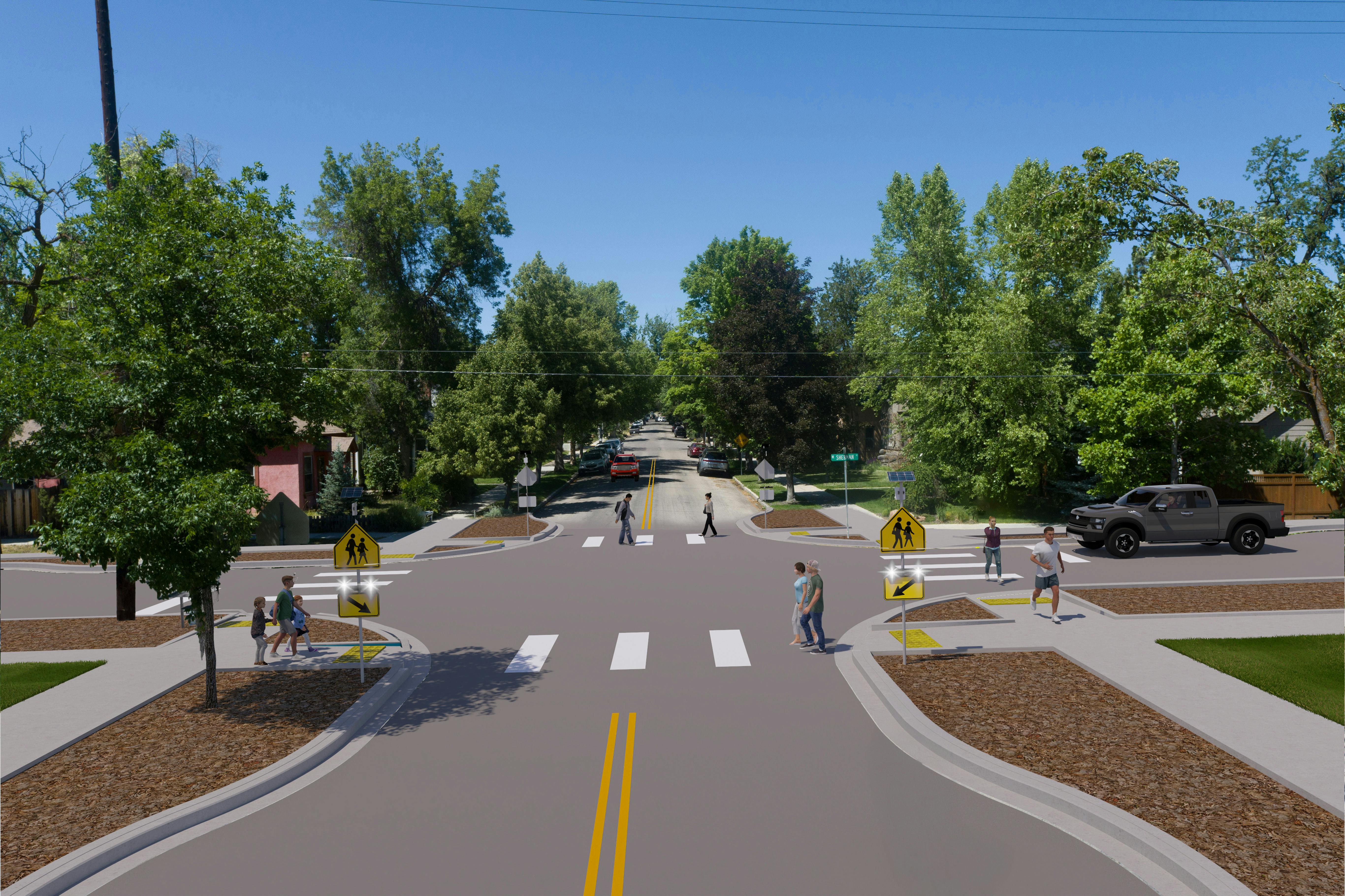 Bulb-outs with RRFBs - Sherman and 9th.jpg