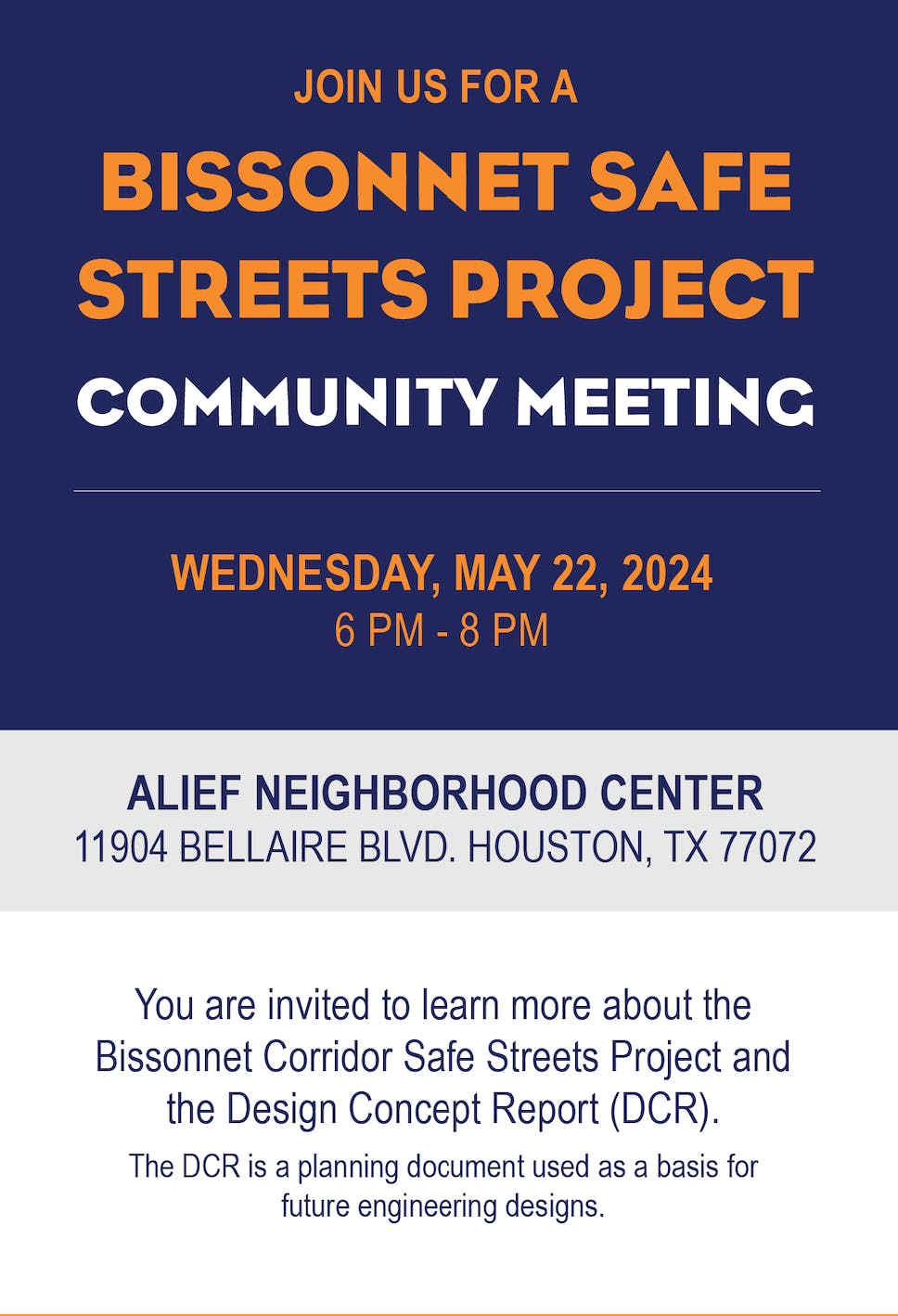 Bissonnet Safe Streets Project Community Meeting