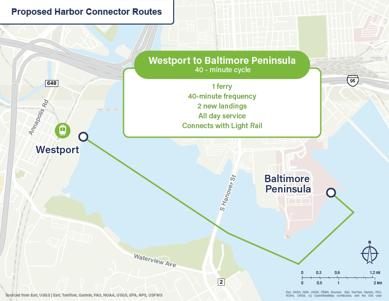 Westport to Baltimore Peninsula Proposed Route.png