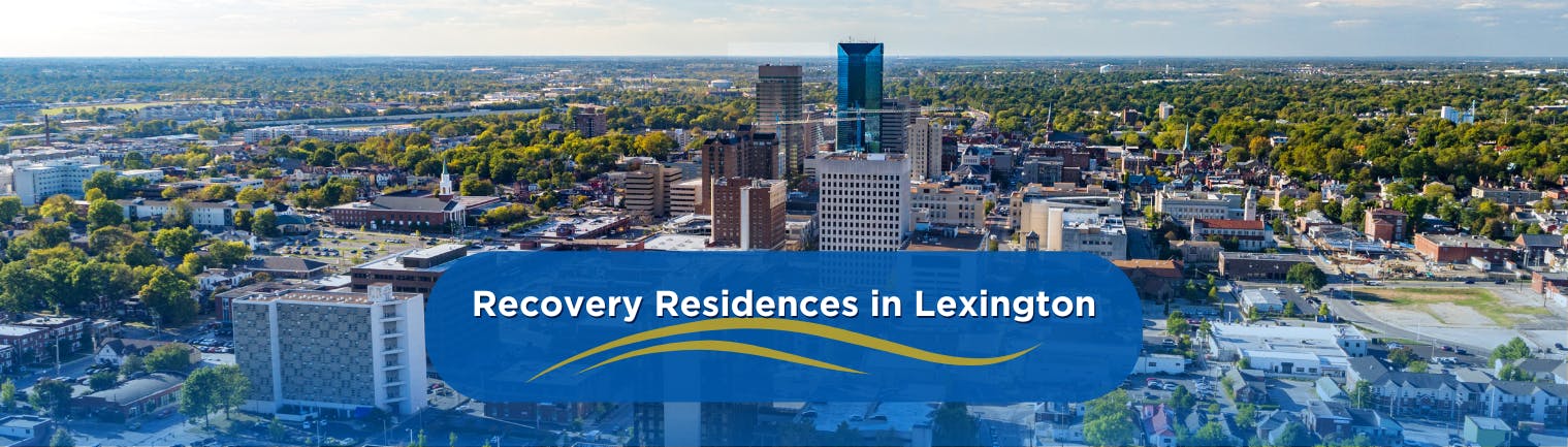 Drone image of downtown Lexington