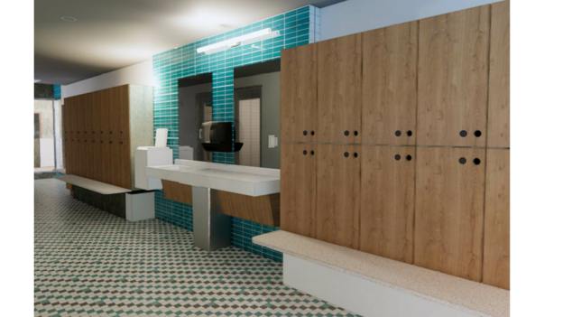 Rendering of new locker room at the Englewood Recreation Center