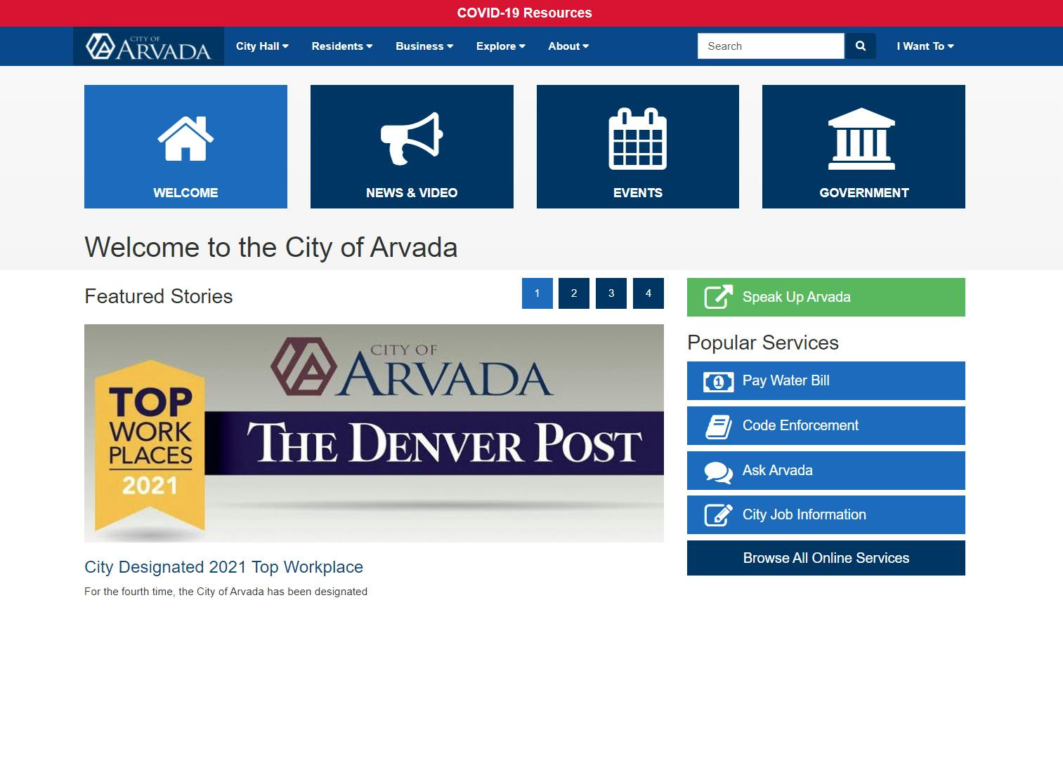 Arvada.org in 2021