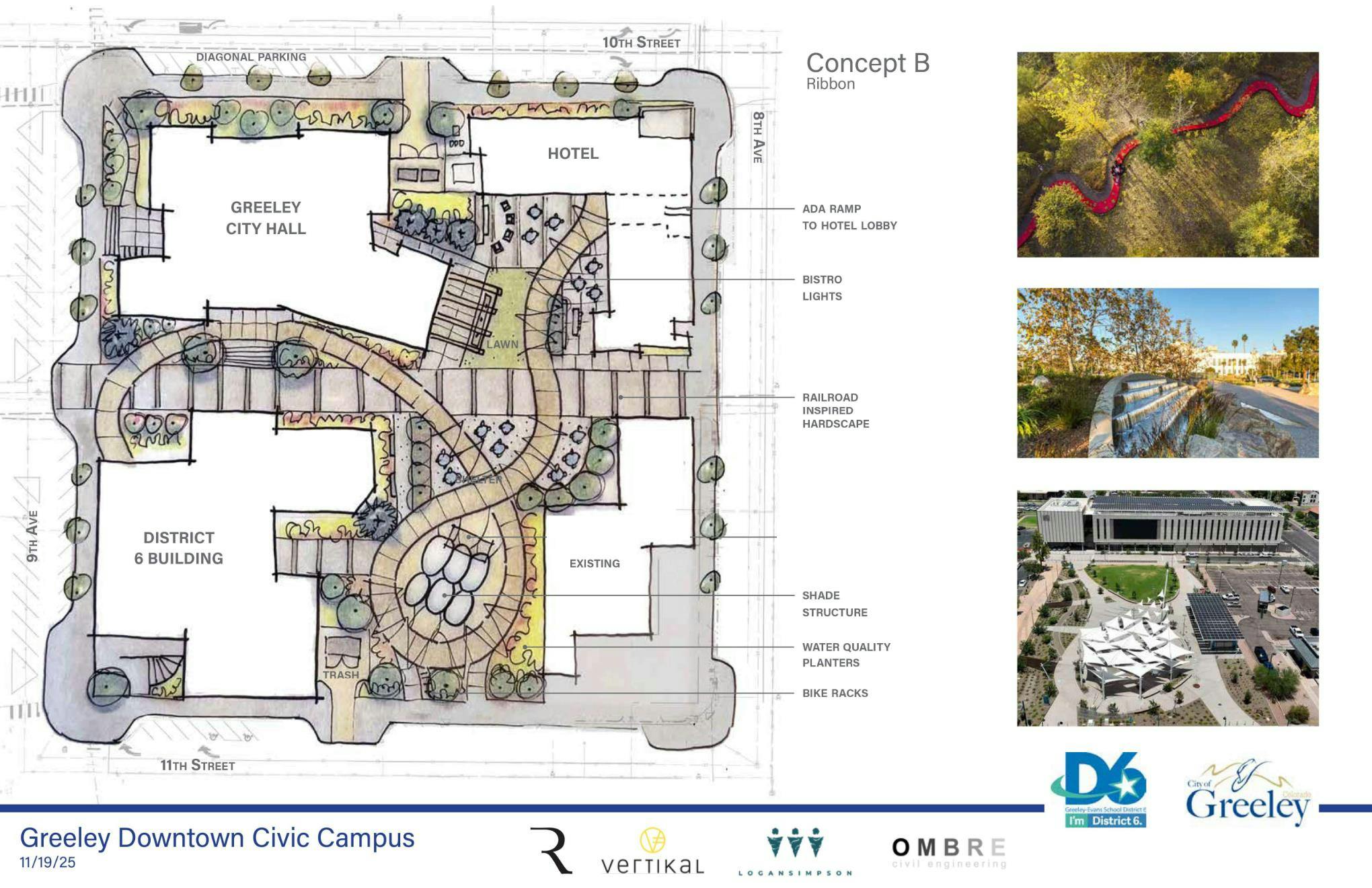 Latest Downtown Civic Campus plaza concept for District 6, City Hall, and hotel.