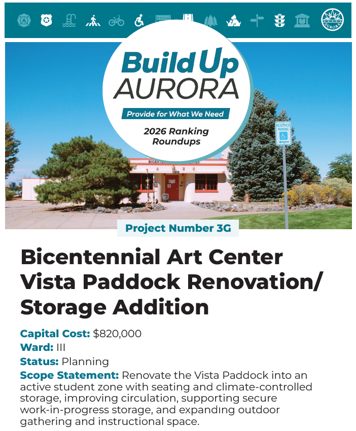 3G: Bicentennial Art Center Vista Paddock Renovation/Storage Addition