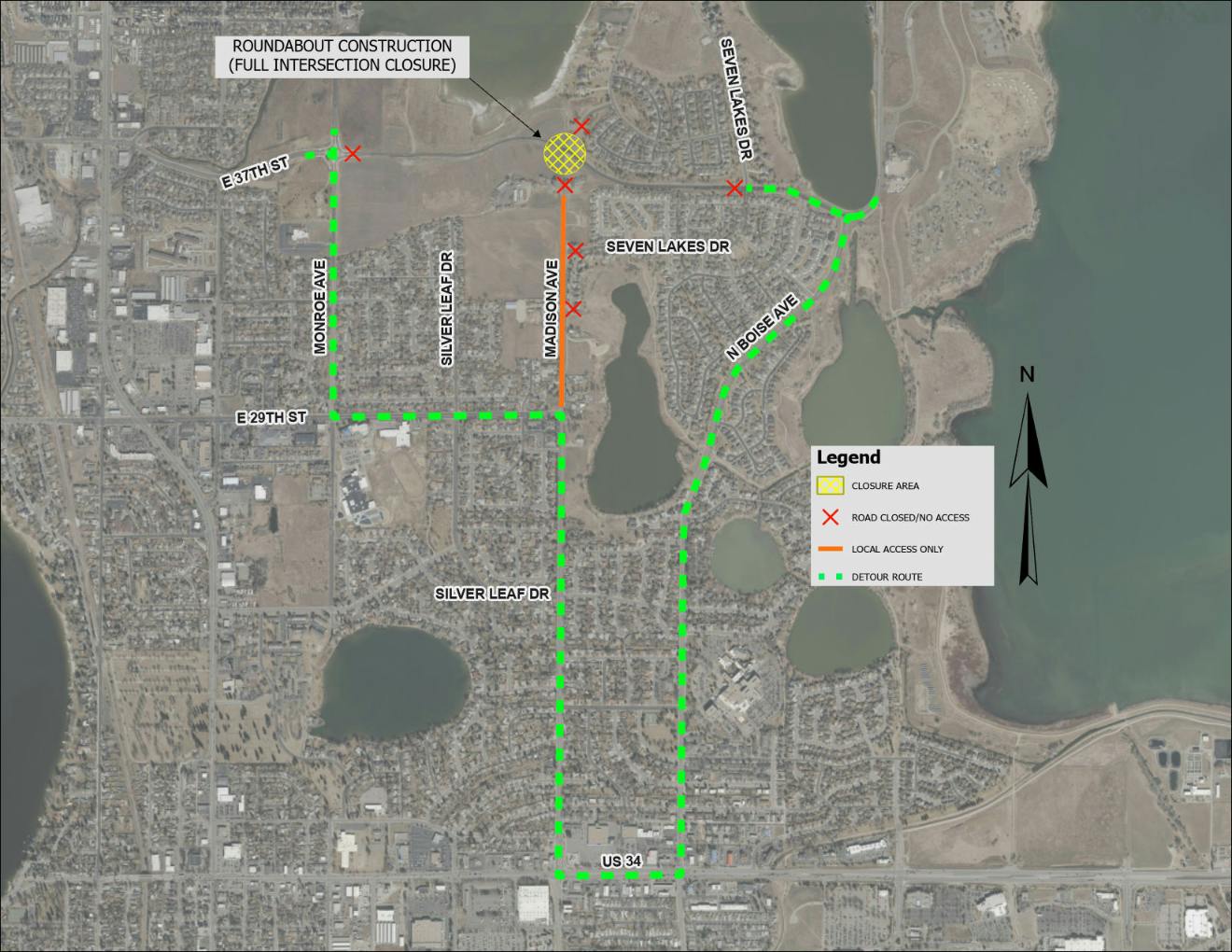Madison Avenue Detour Map