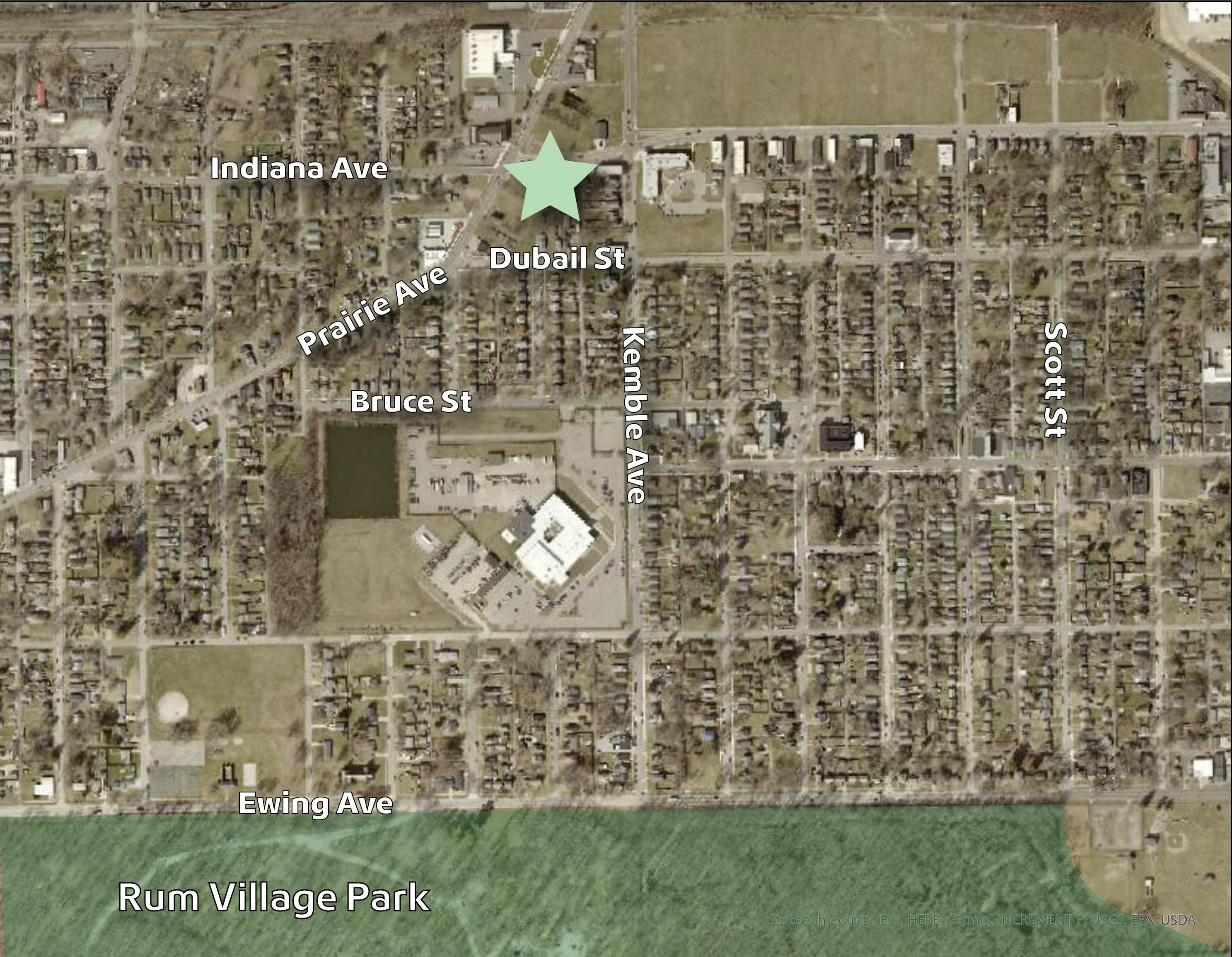New Rum Village Community Center Location on Indiana Ave and Prairie
