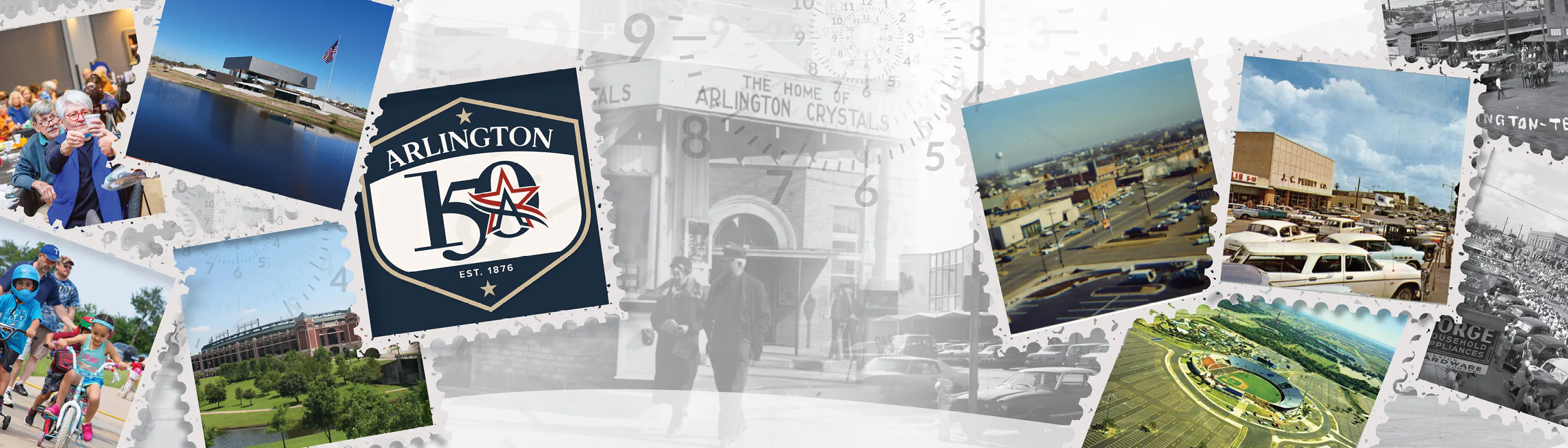 Banner with photos throughout the community