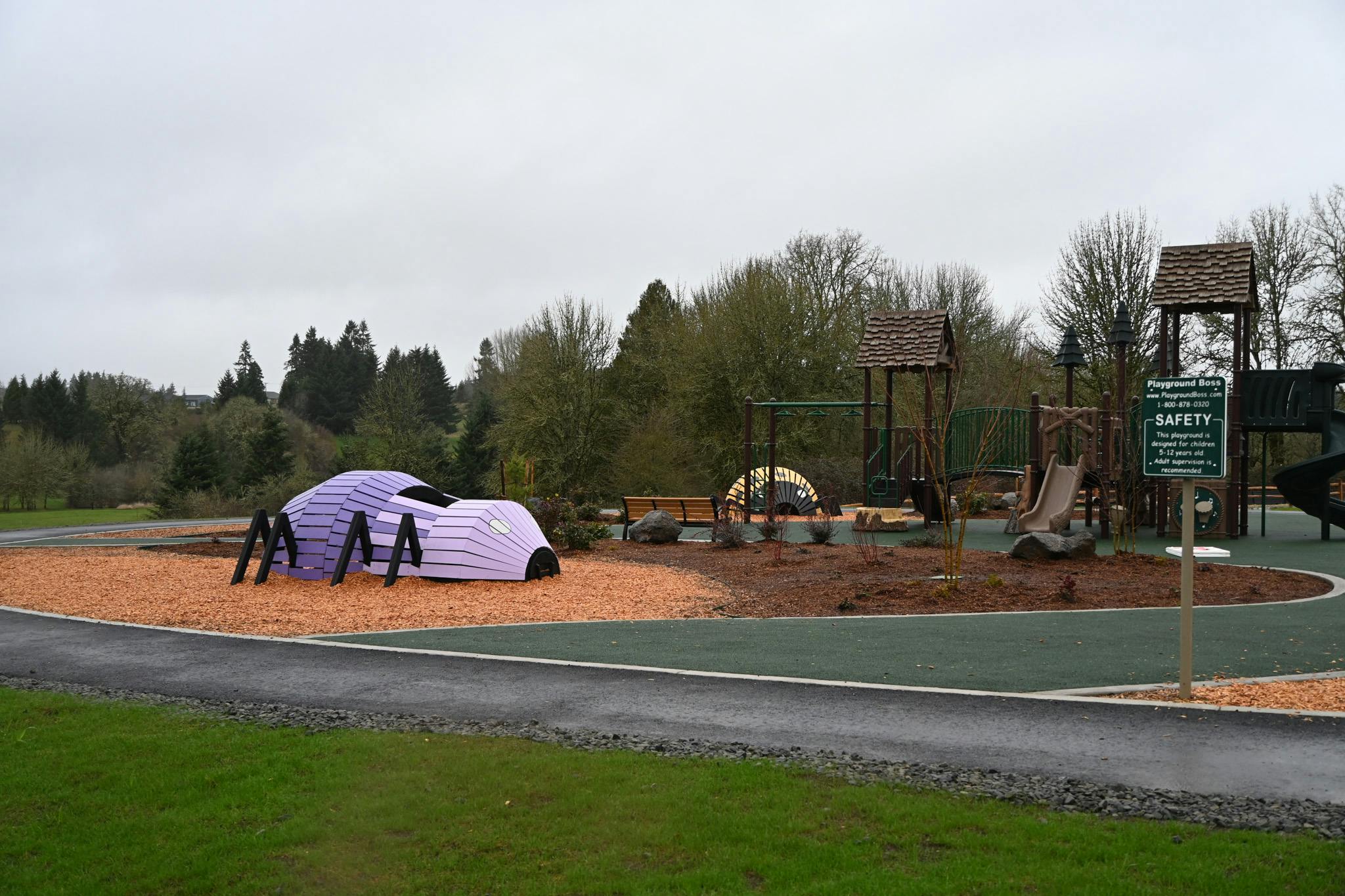 The play area at Storybook Hollow Park.