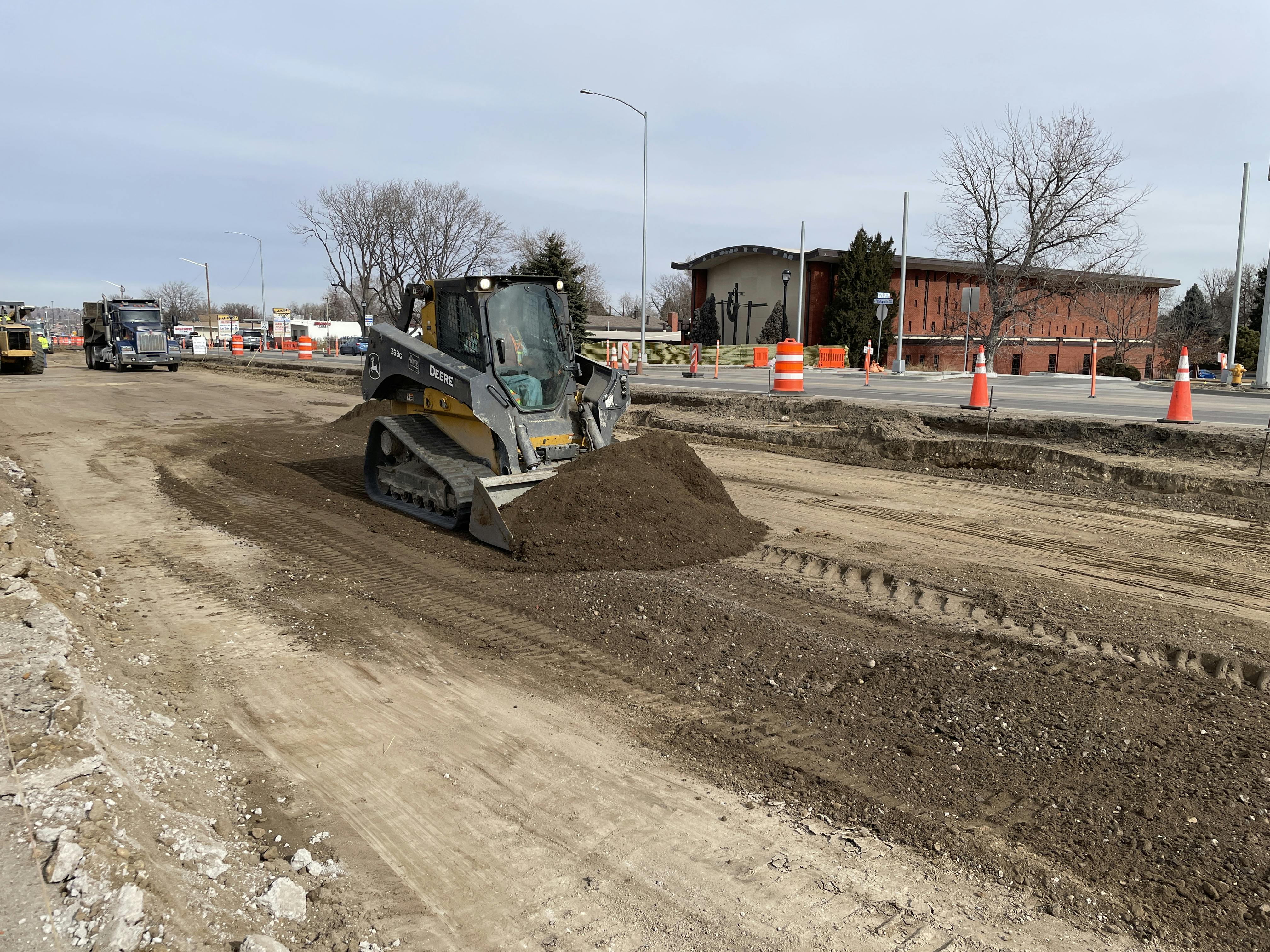 March 2024 Grading southbound Wadsworth before paving