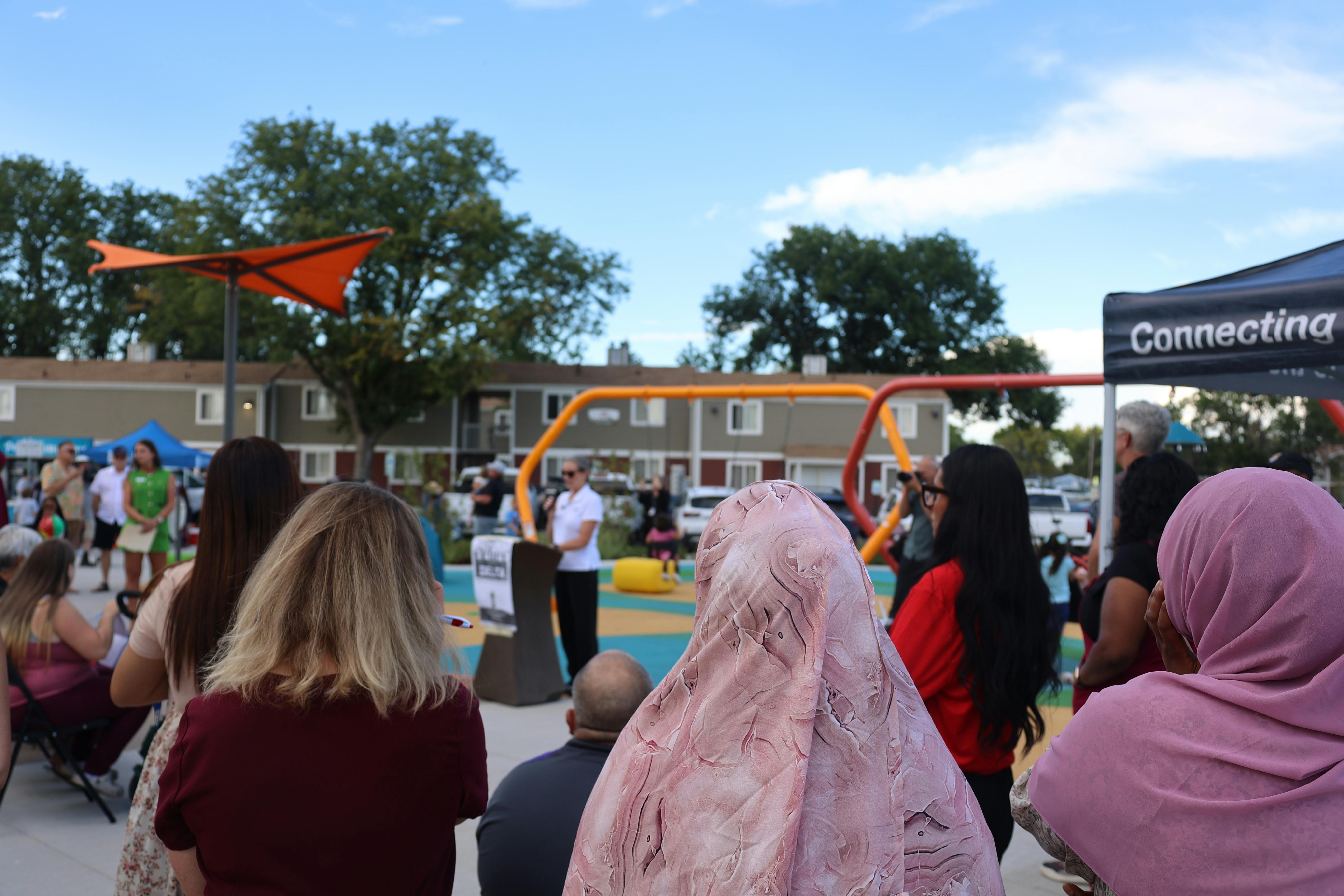 Delta Park Opening Attendees Gather