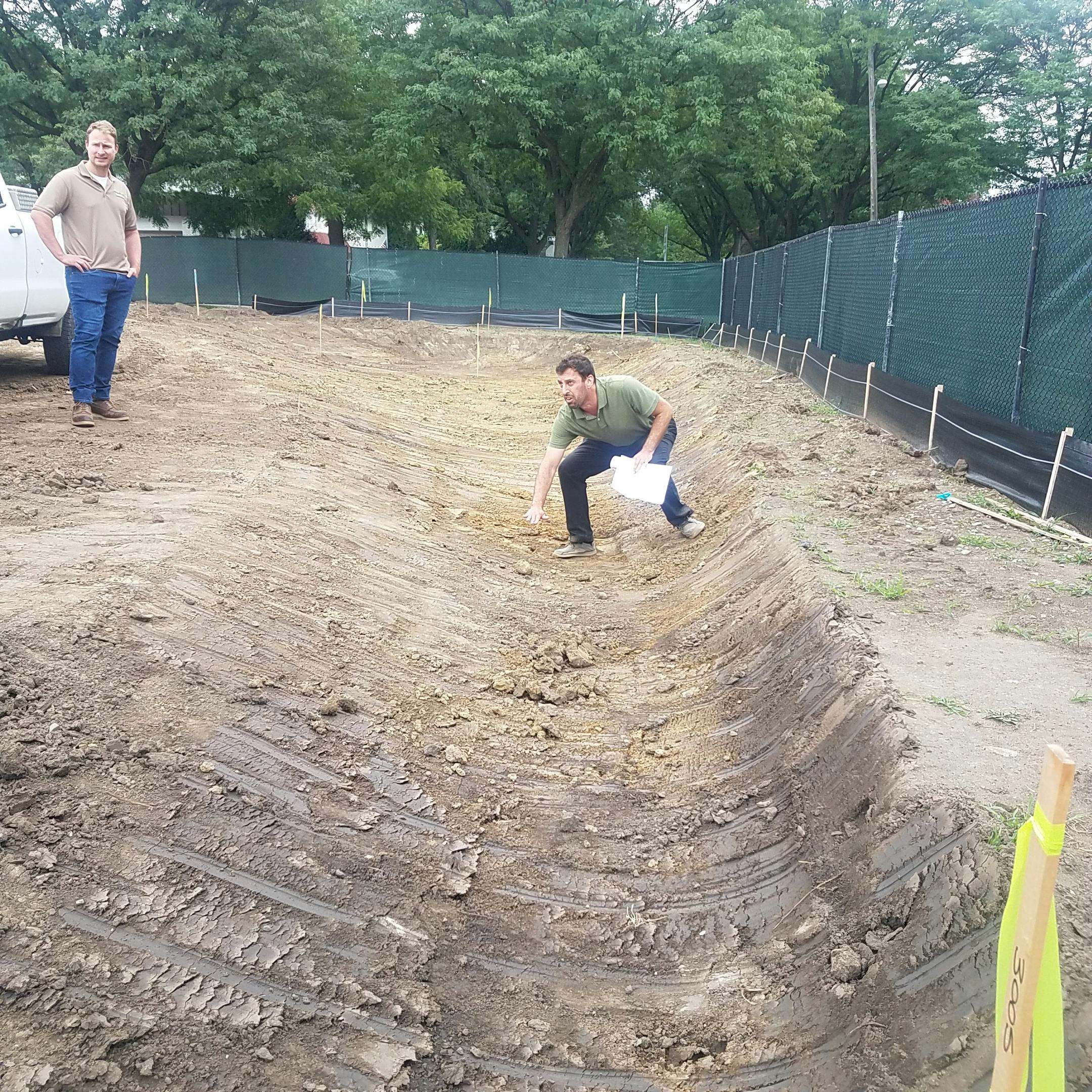 This is the area for the rain garden on the south end.