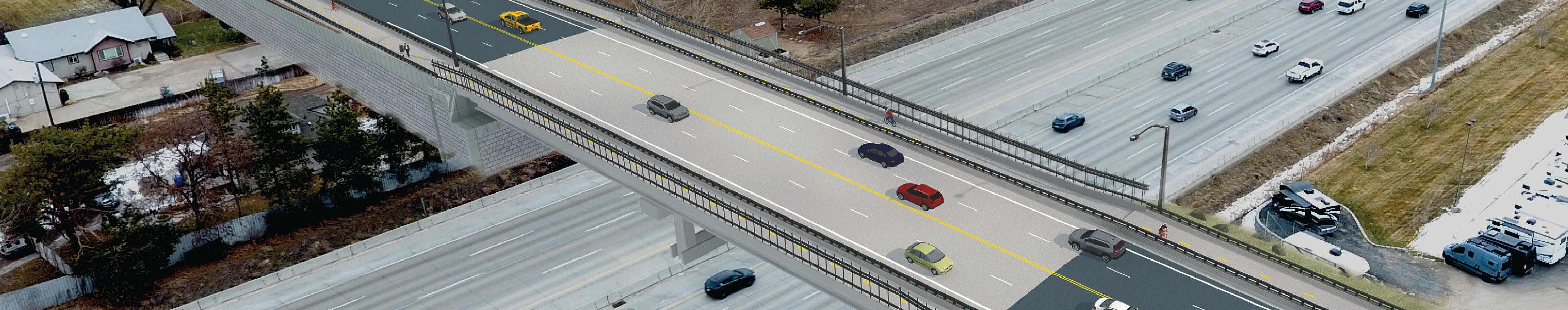 Rendering of proposed Linder Road Overpass, Franklin to Overland Road.