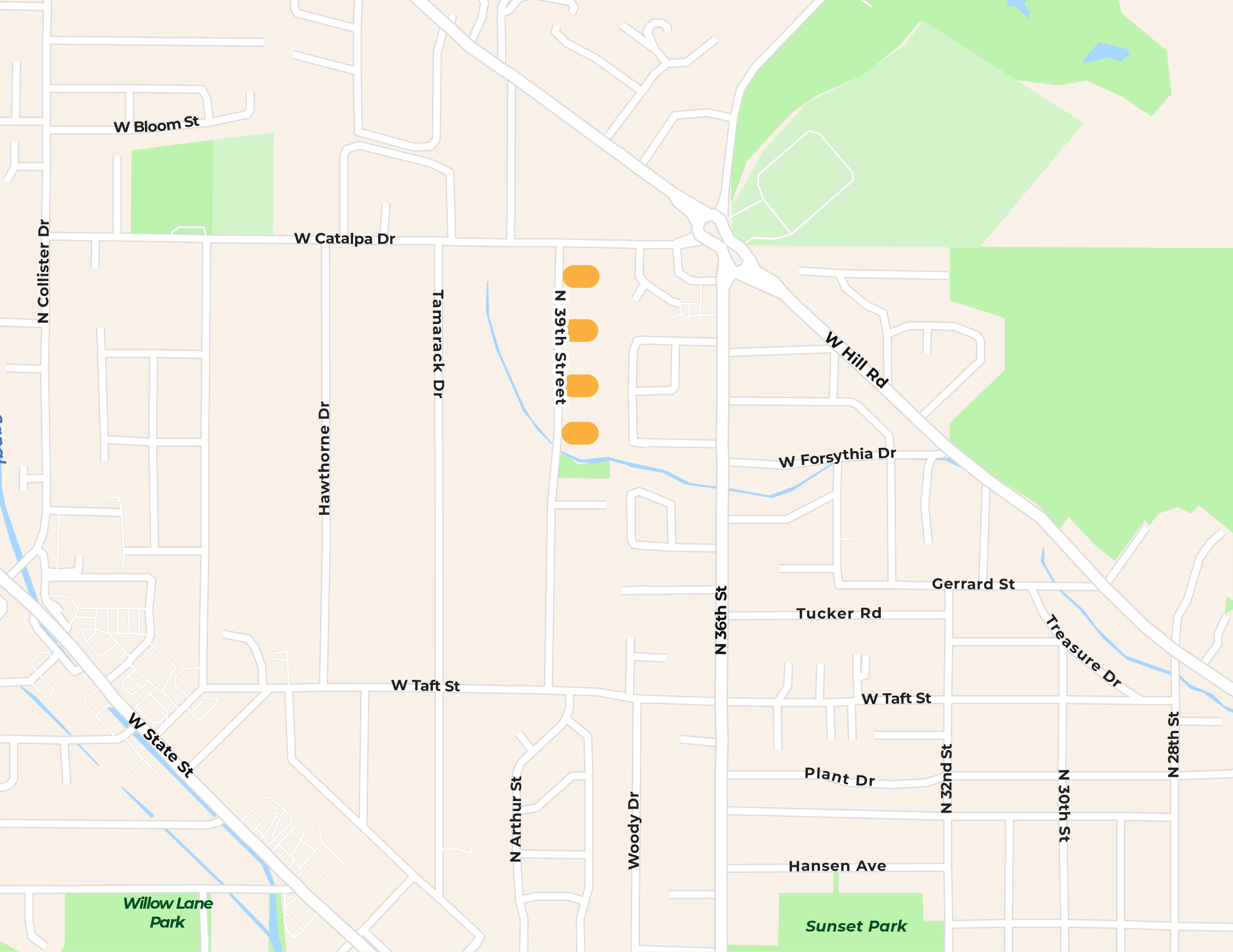 39th Street Cul-de-Sac Map