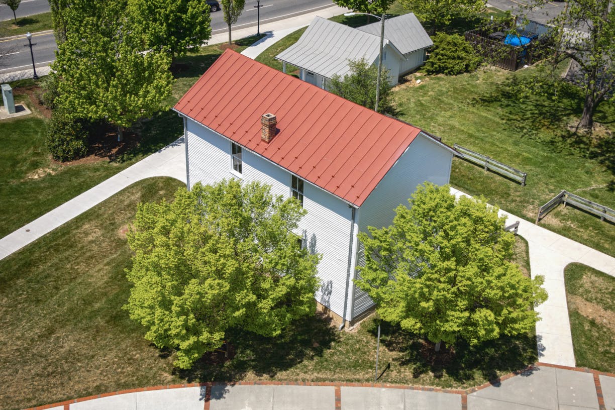 St. Luke and Odd Fellows Hall (aerial)