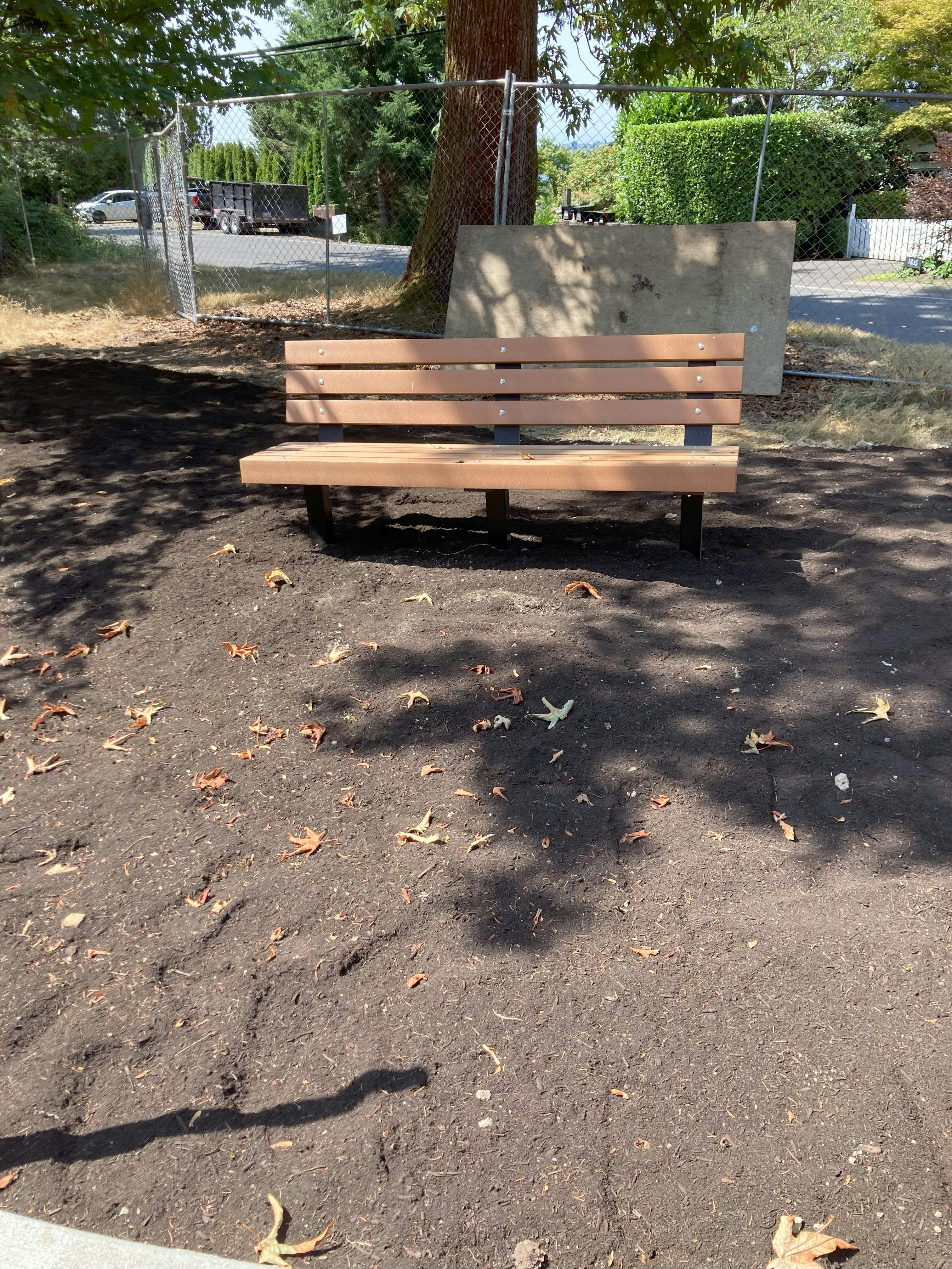 New play area bench
