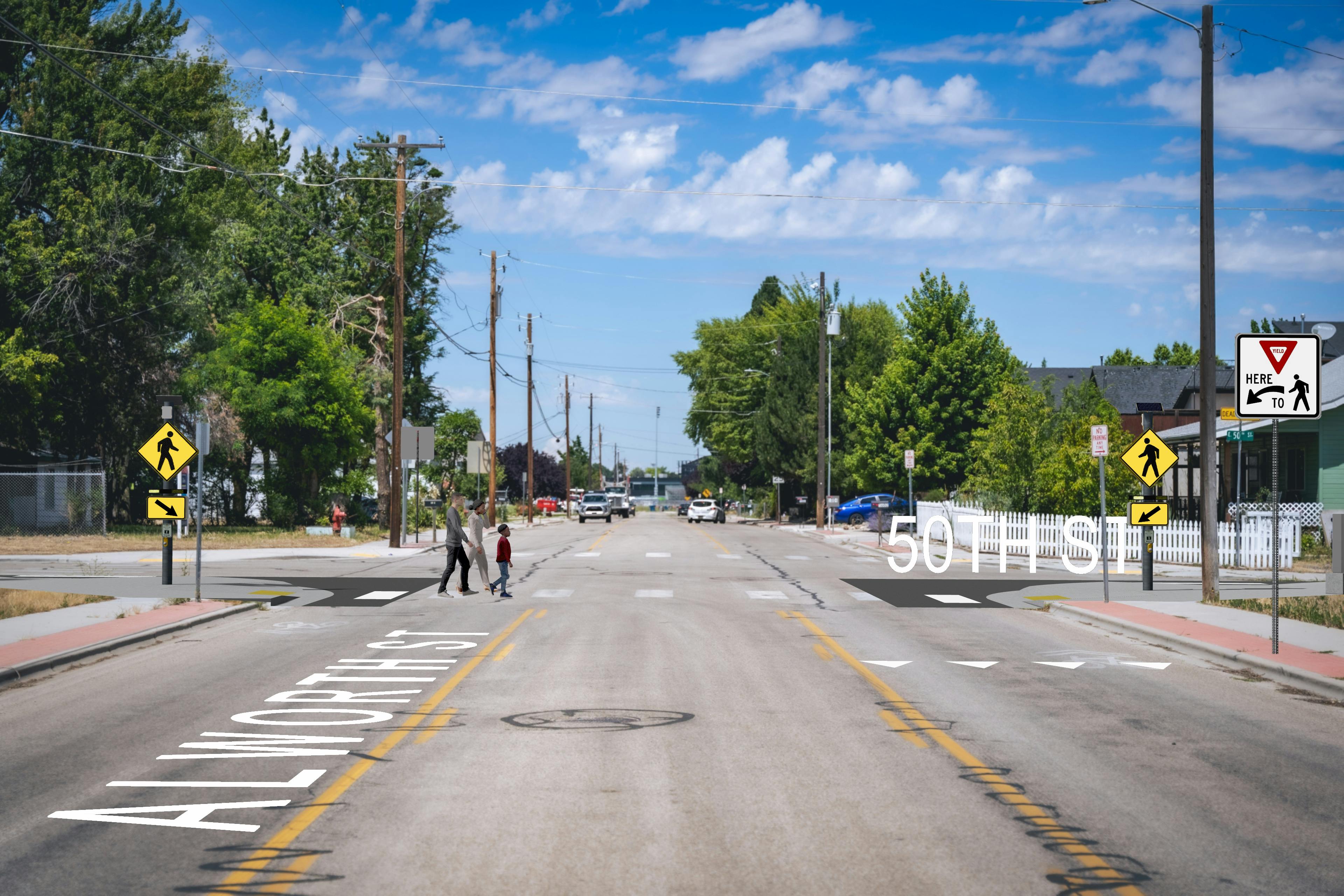  Alworth Street and 50th Street  - Rectangular Rapid Flashing Beacon (RRFB)
