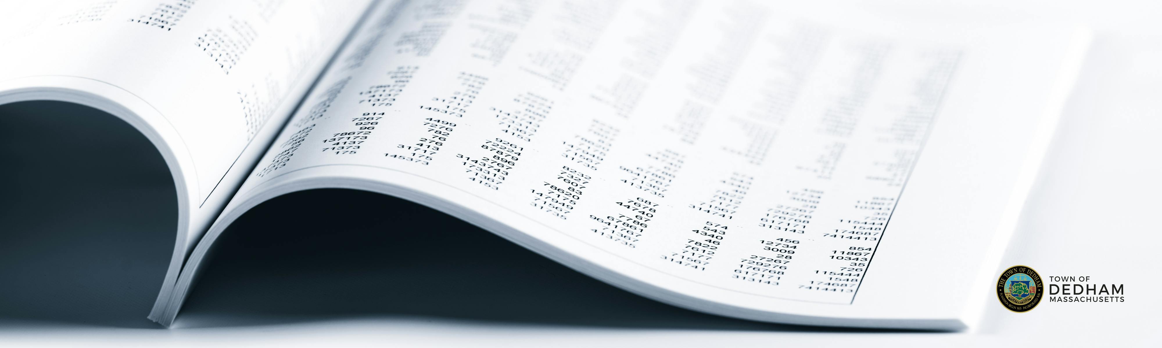 open book with columns of numbers