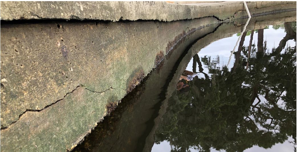 Existing Seawall - Translation of Top of Wall with Cracks