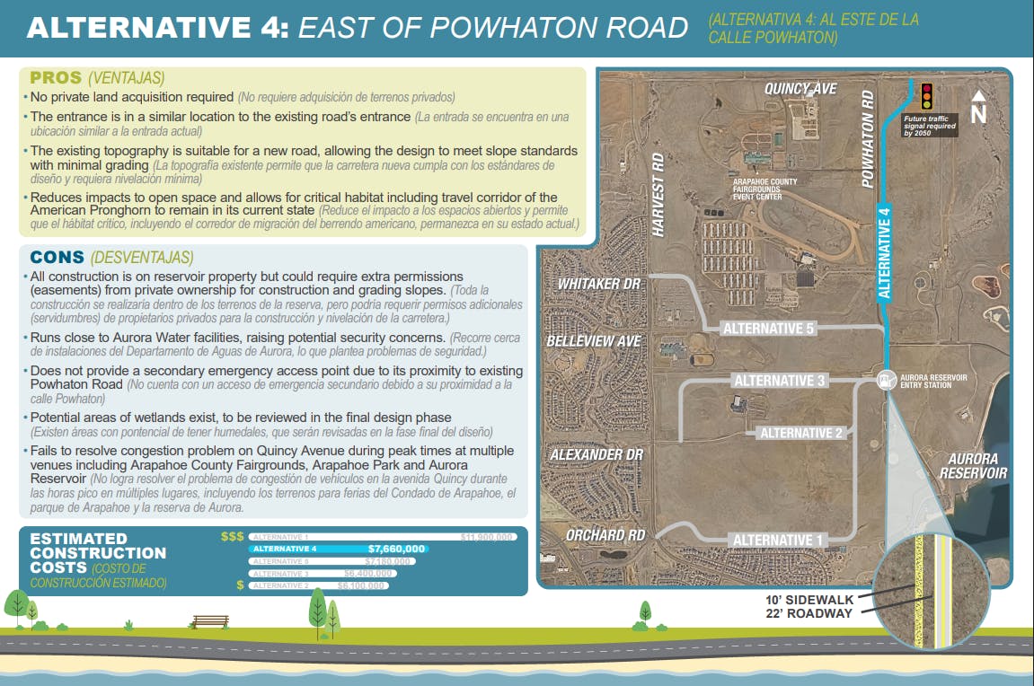 Graphic of Alternative 4: East of Powhaton Road