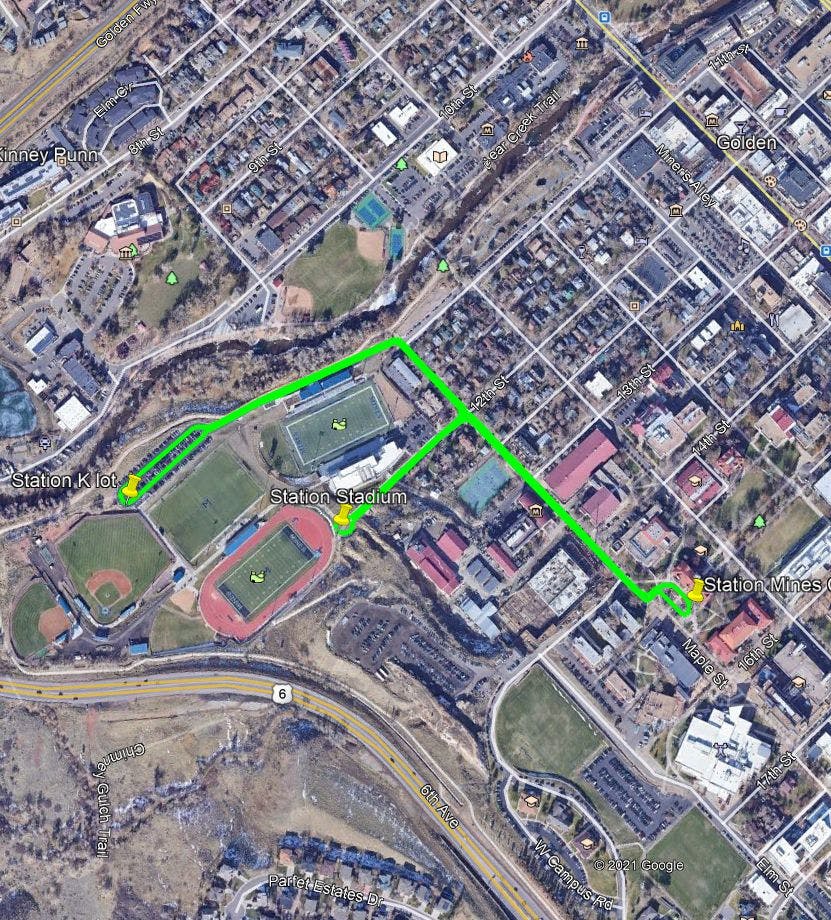 Autonomous Electric Transit Vehicle Parking Lot Route