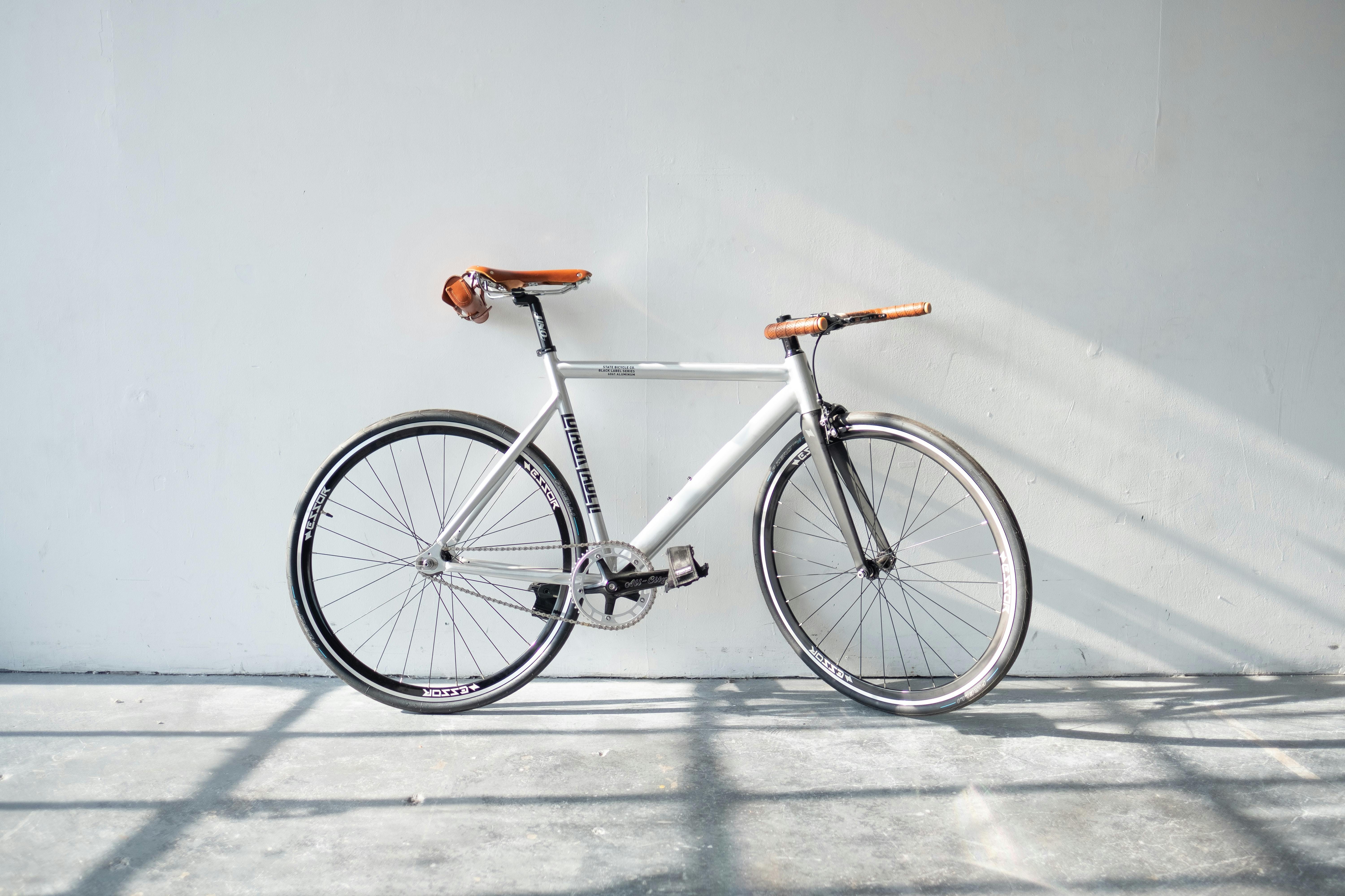 clean white bike on white background