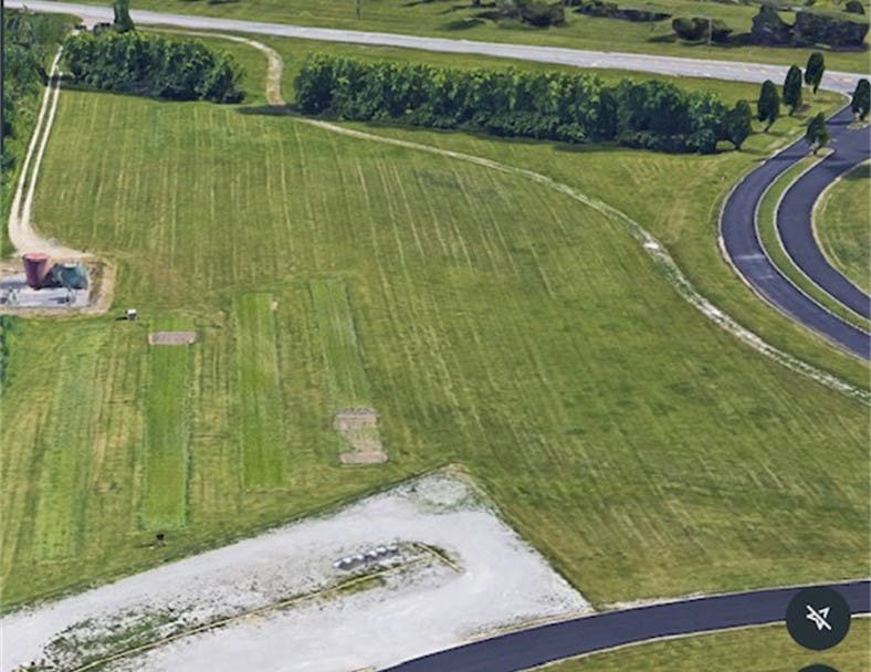 Aerial view of the location of the Tennis & Pickleball Courts
