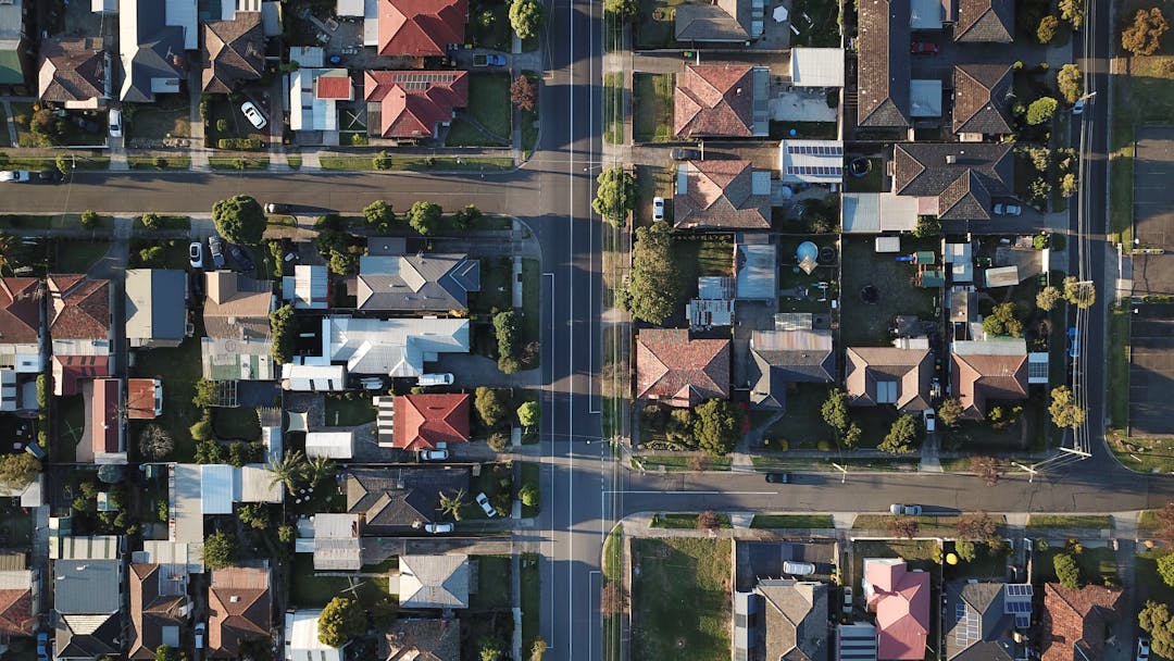 Airial view of housing. 