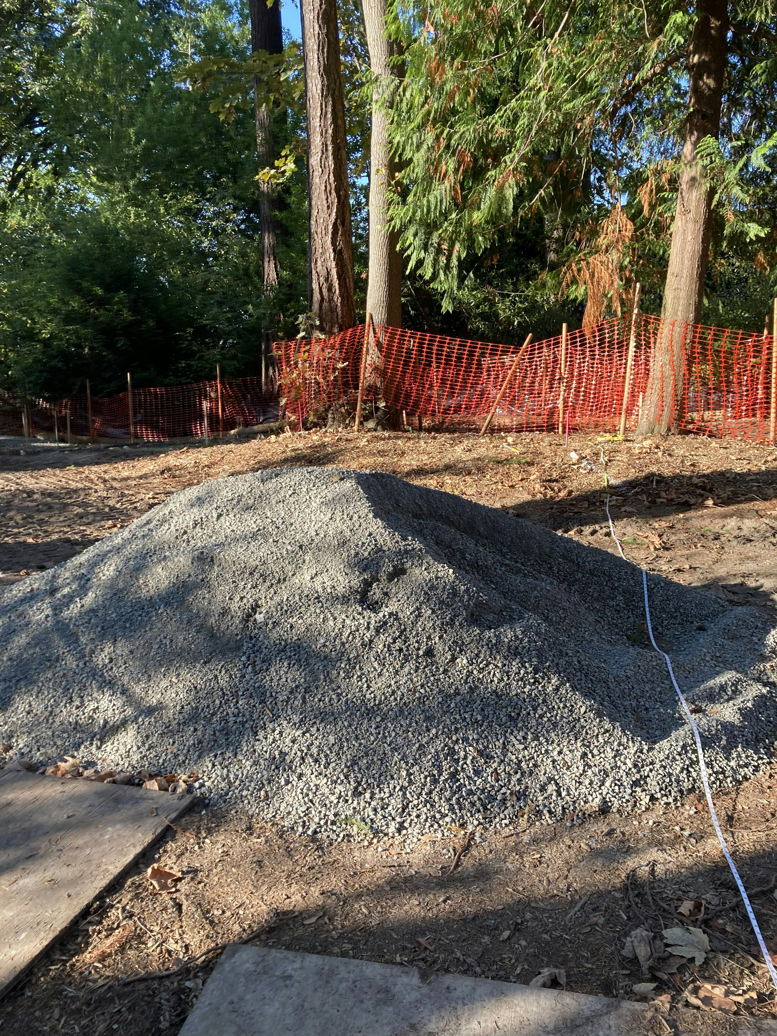 Materials stockpiled on site