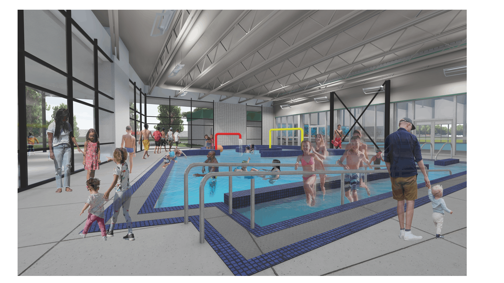 An interior perspective of the planned renovation to one of Sheldon's pools.