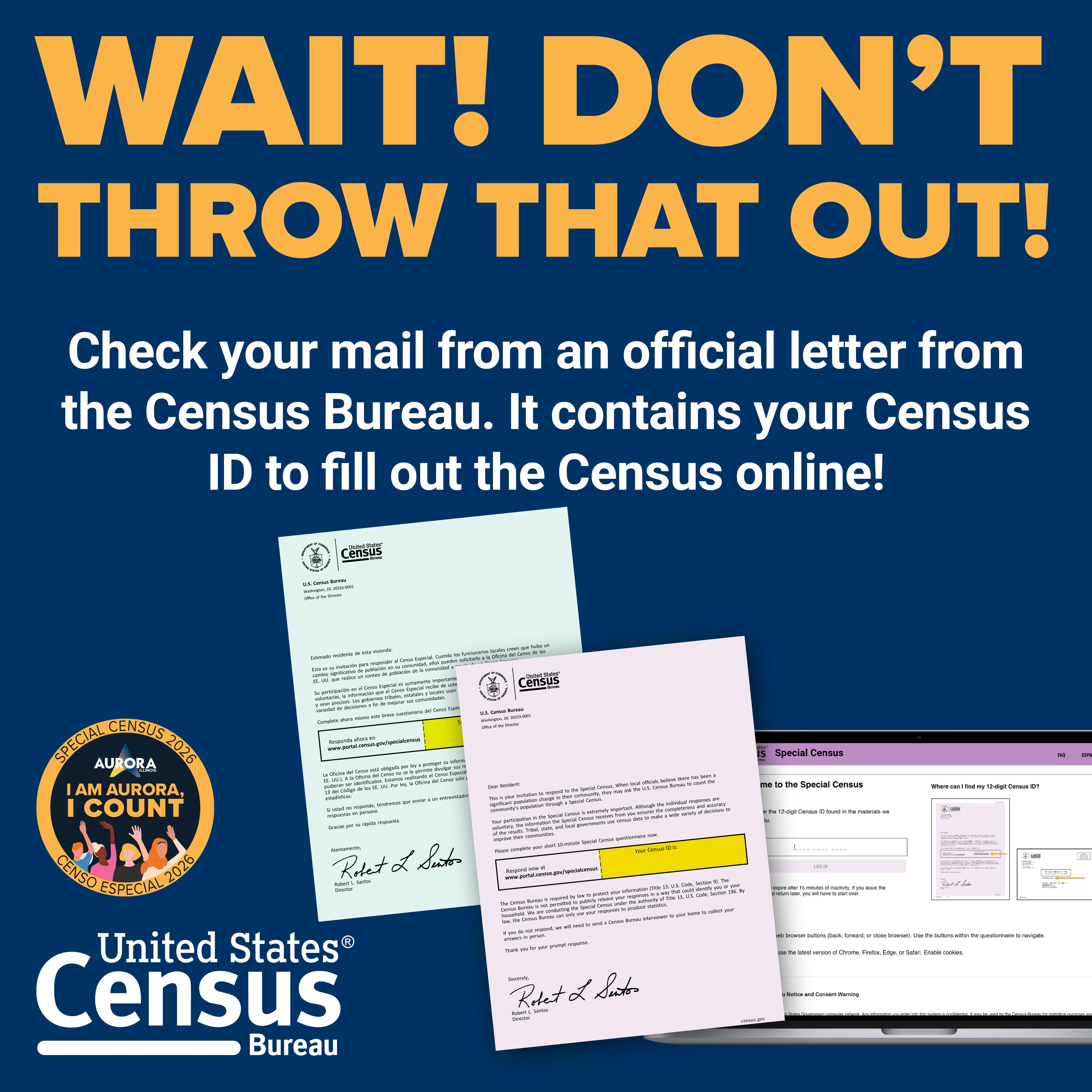 Watch For Your Special Census Letter Coming In The Mail!