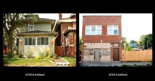 A north side address and a south side address