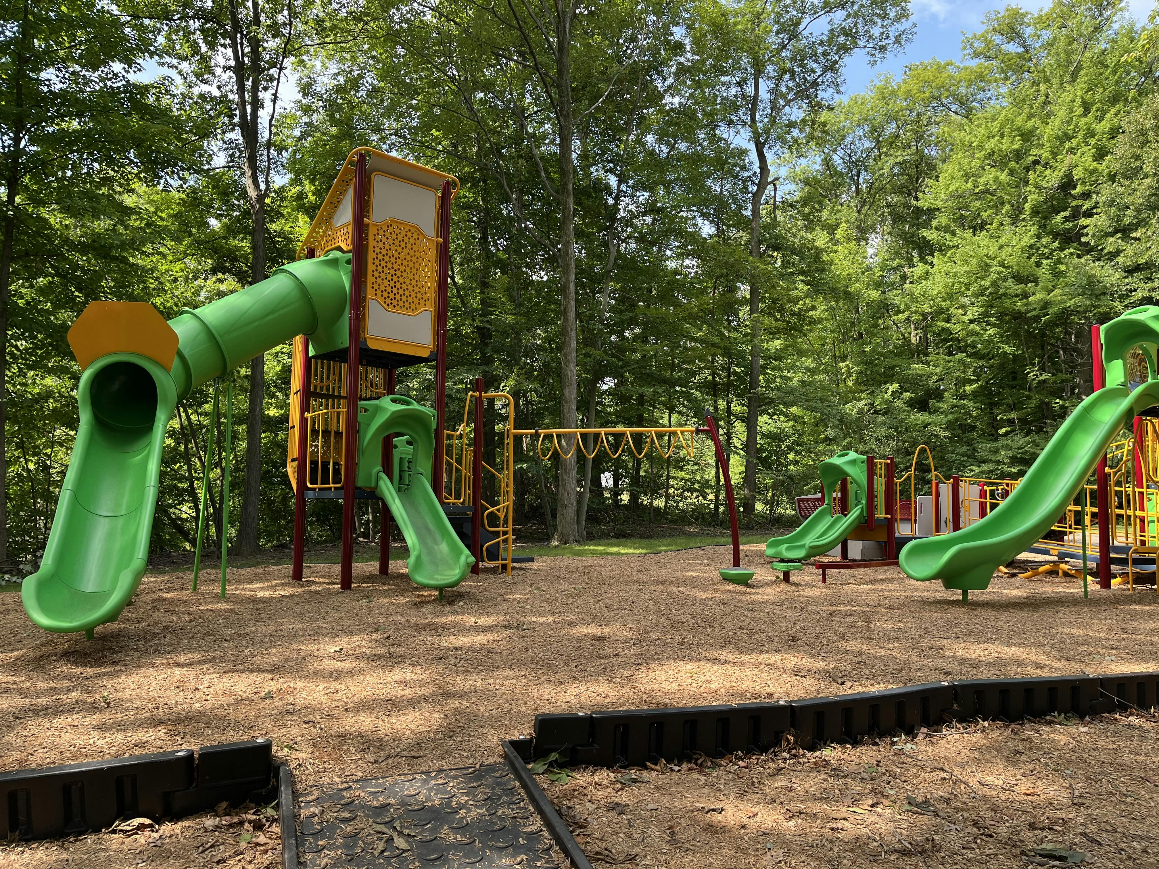 Upgraded playground featuring modern equipment