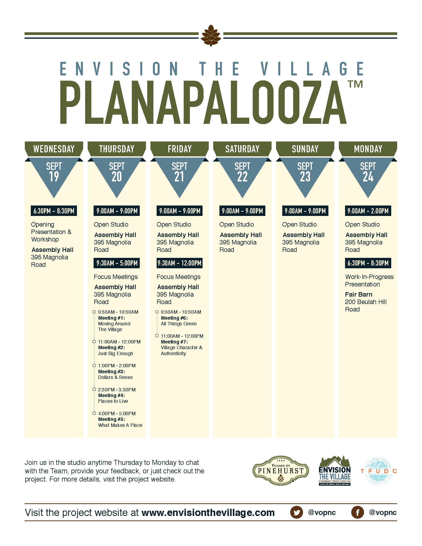 Planapalooza Schedule
