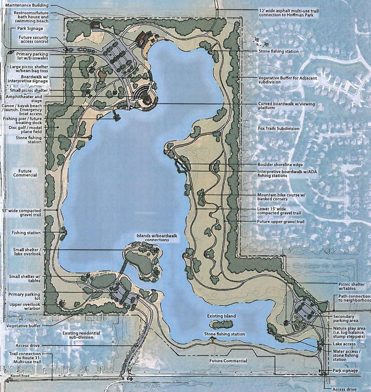 Cary Lake at Rotary Park design concept