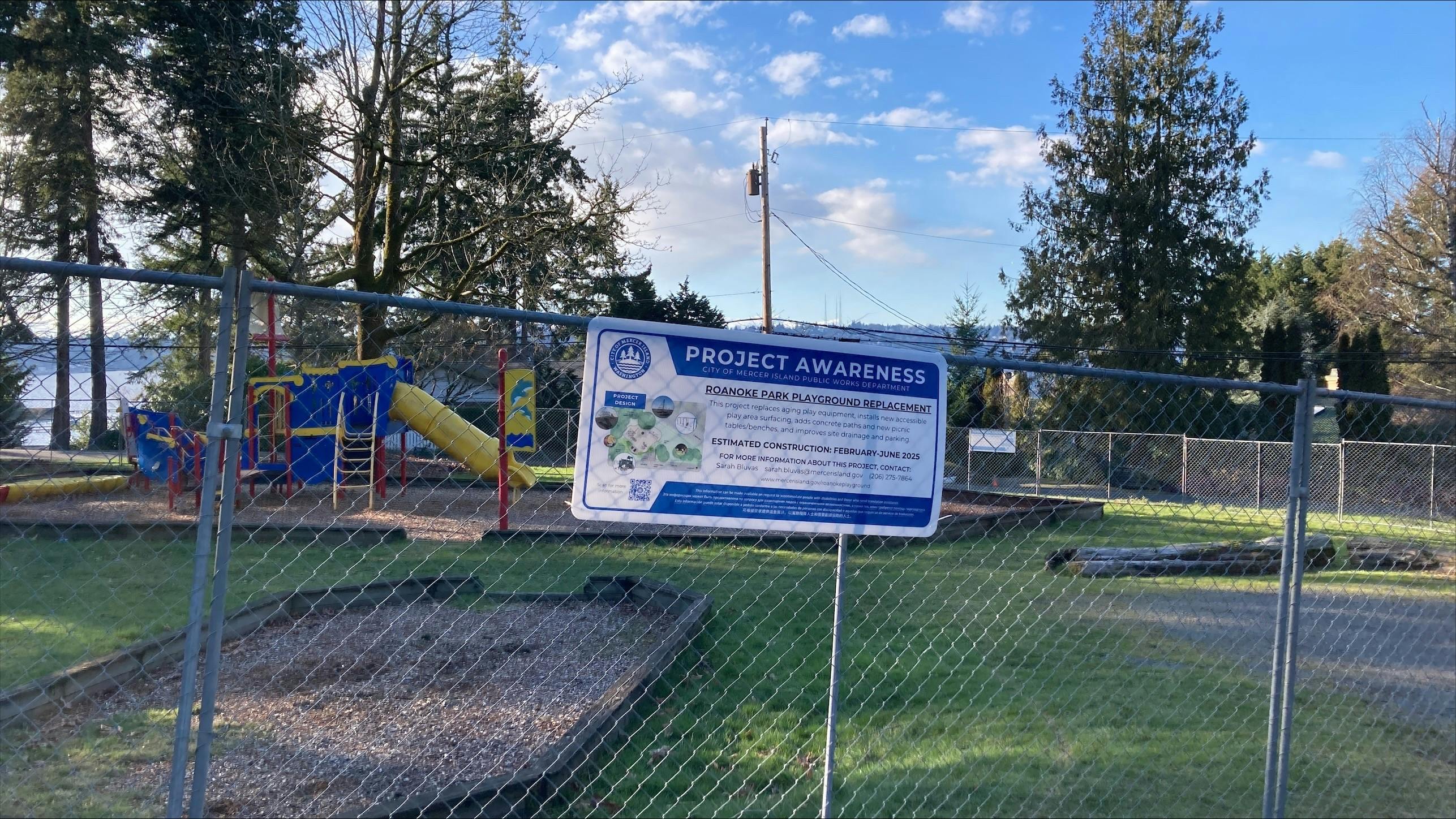 Construction awareness signage posted on-site