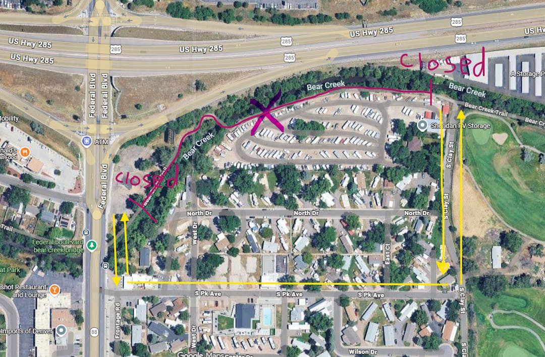 Bear Creek Trail Detour