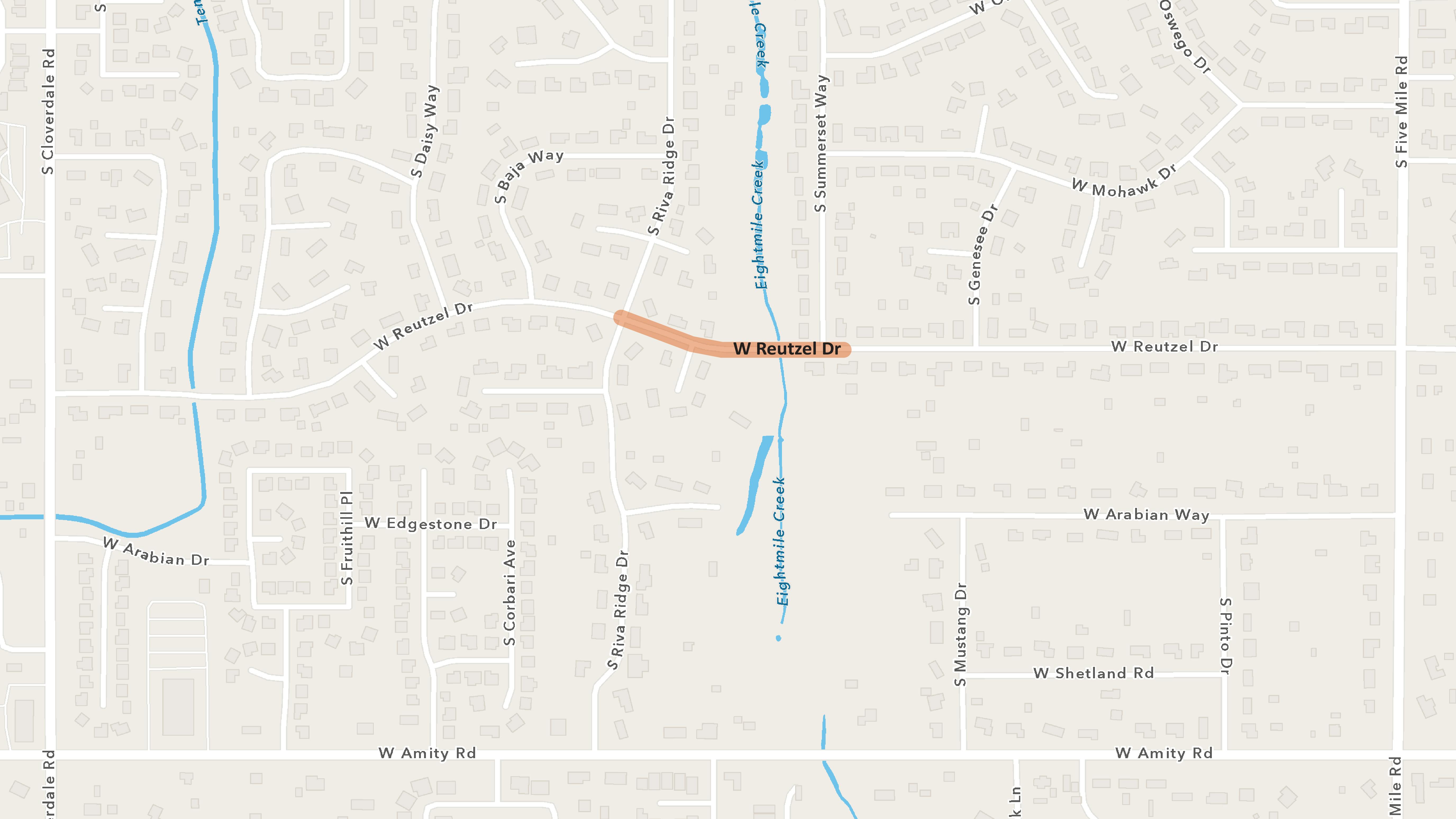 Reutzel Drive Bridge Project Map