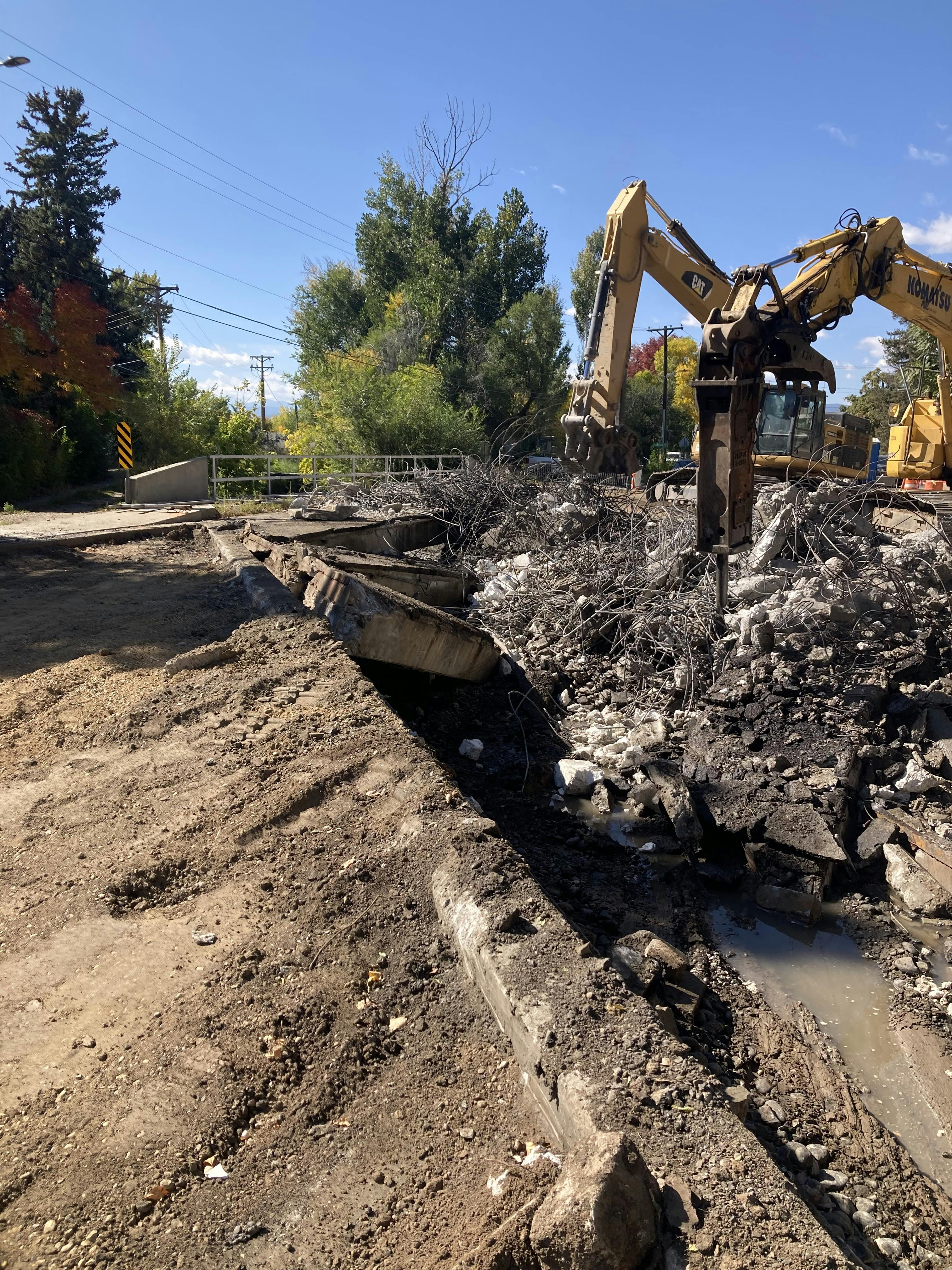 October 2022 - Bridge demolition begins between N. Garfield Avenue and S. Railroad Avenue