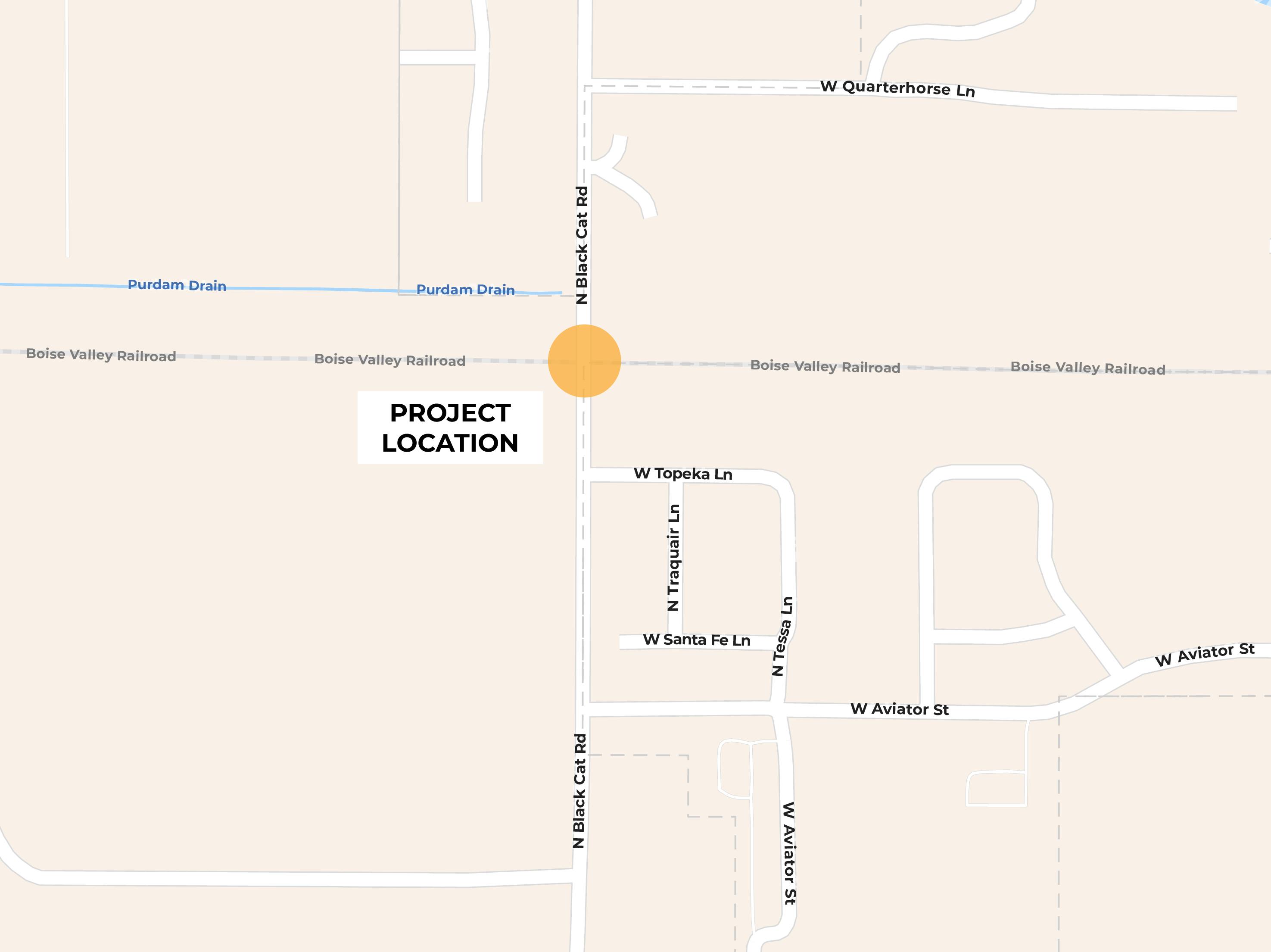 Black Cat Road Railroad Crossing Project Map