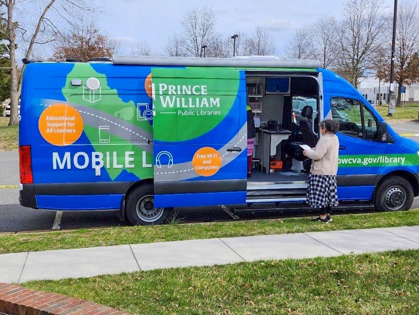 Prince William Public Libraries mobile library van