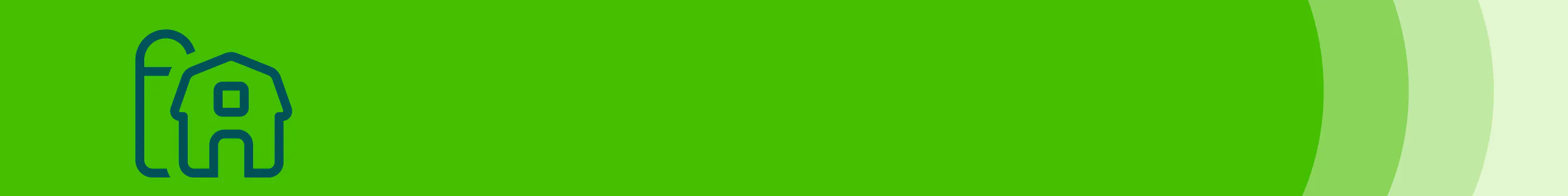 Green banner with plant icon representing land