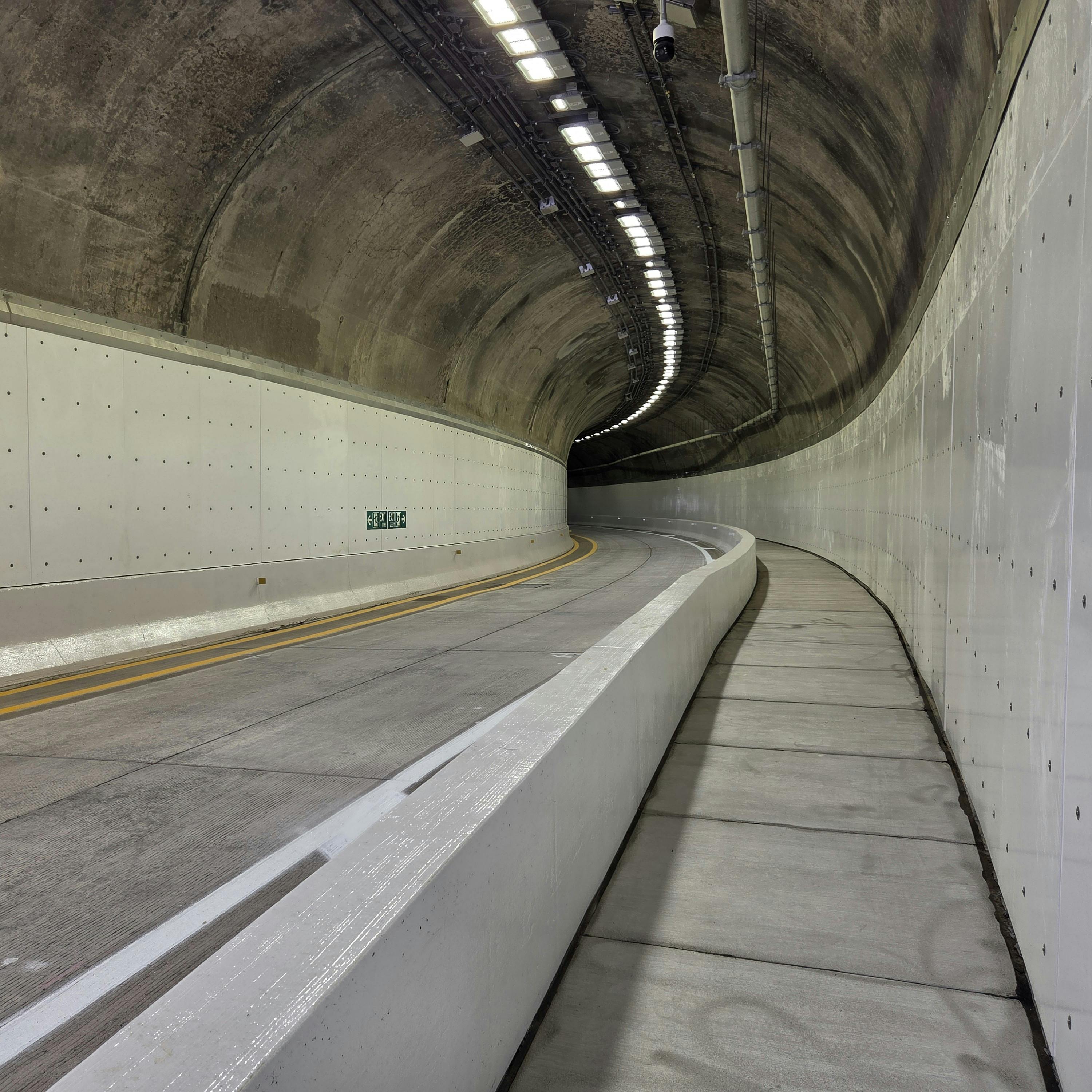 View of the outbound tunnel and sidewalk minutes before it reopened following the project