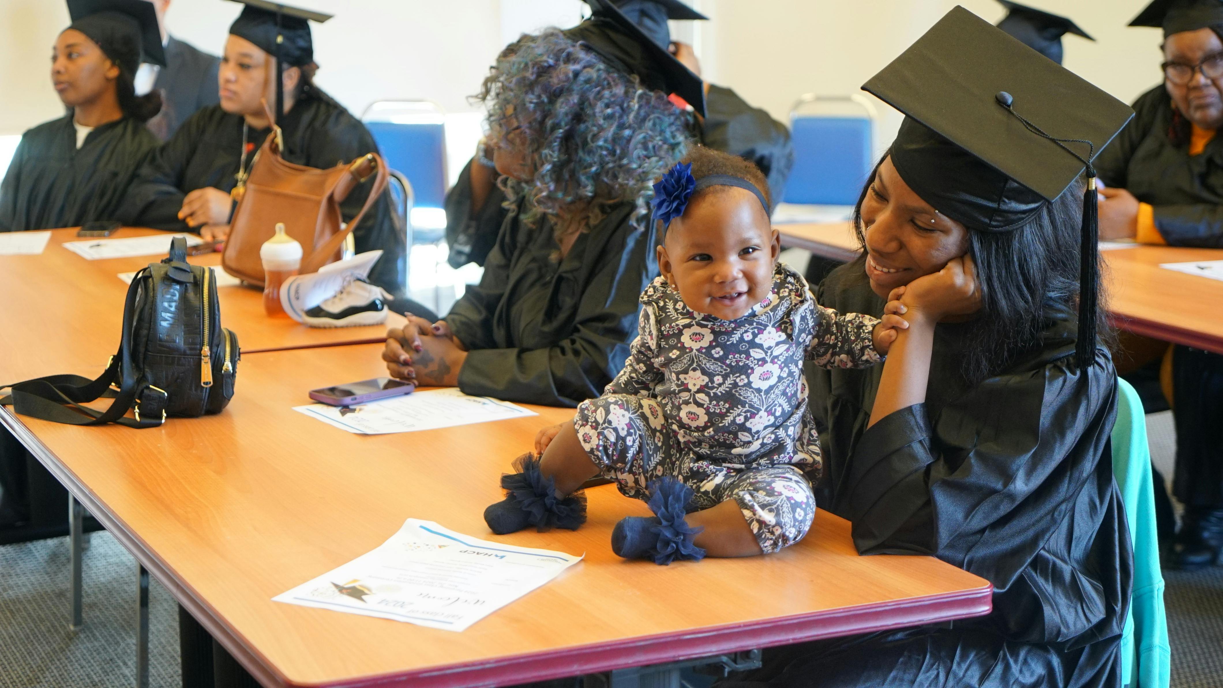A Mother And Her Daughter During the Fall 2024 Virtual Parenting Class Graduation