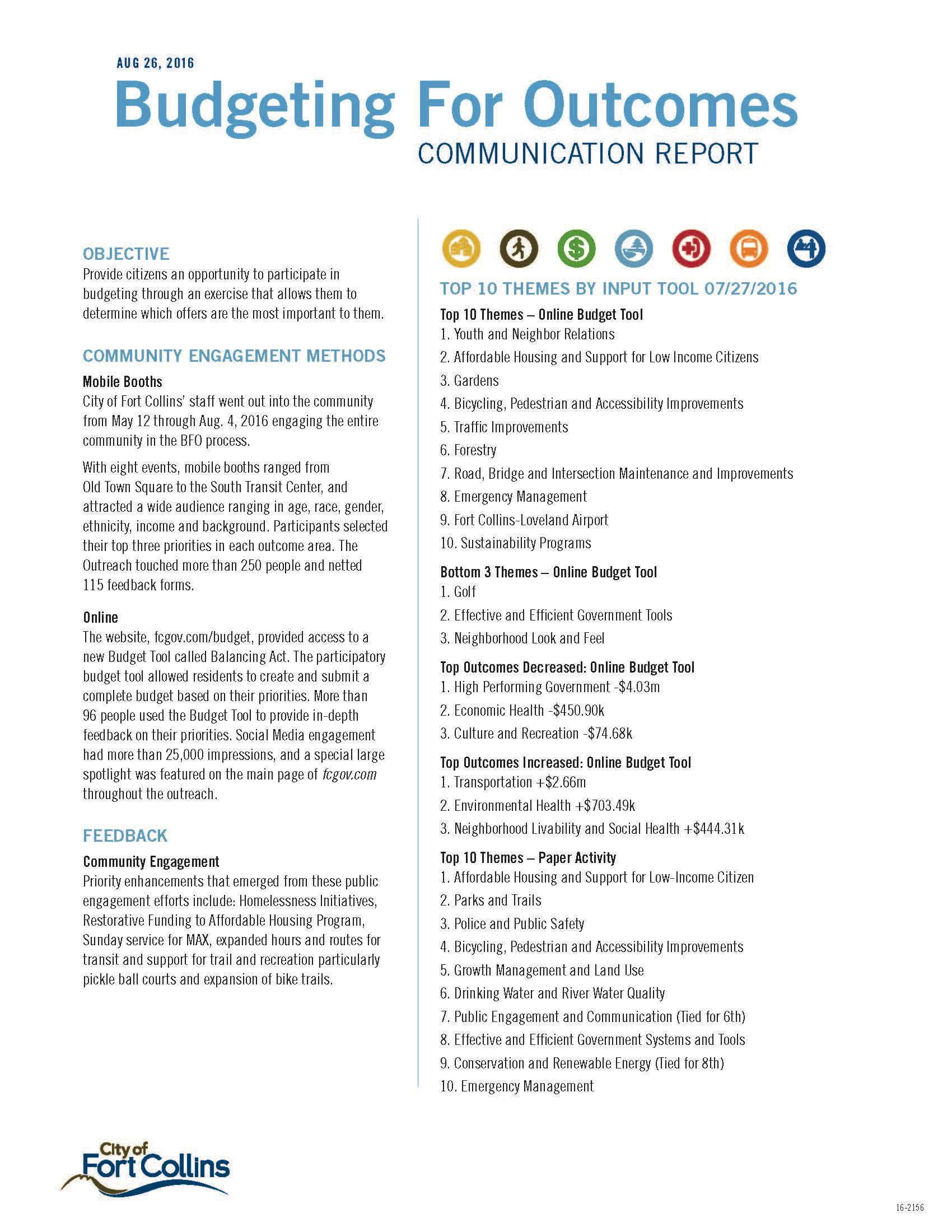 BFO Outreach Report